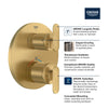 [1062360000] Listra Single Function 2-Handle Thermostatic Valve Trim - GROHE StarLight Chrome