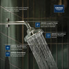 [111721A000] Euphoria 140 with AquaBooster Square Multi Spray Shower Head 1.75 GPM (6.6L/min) - Hard Graphite