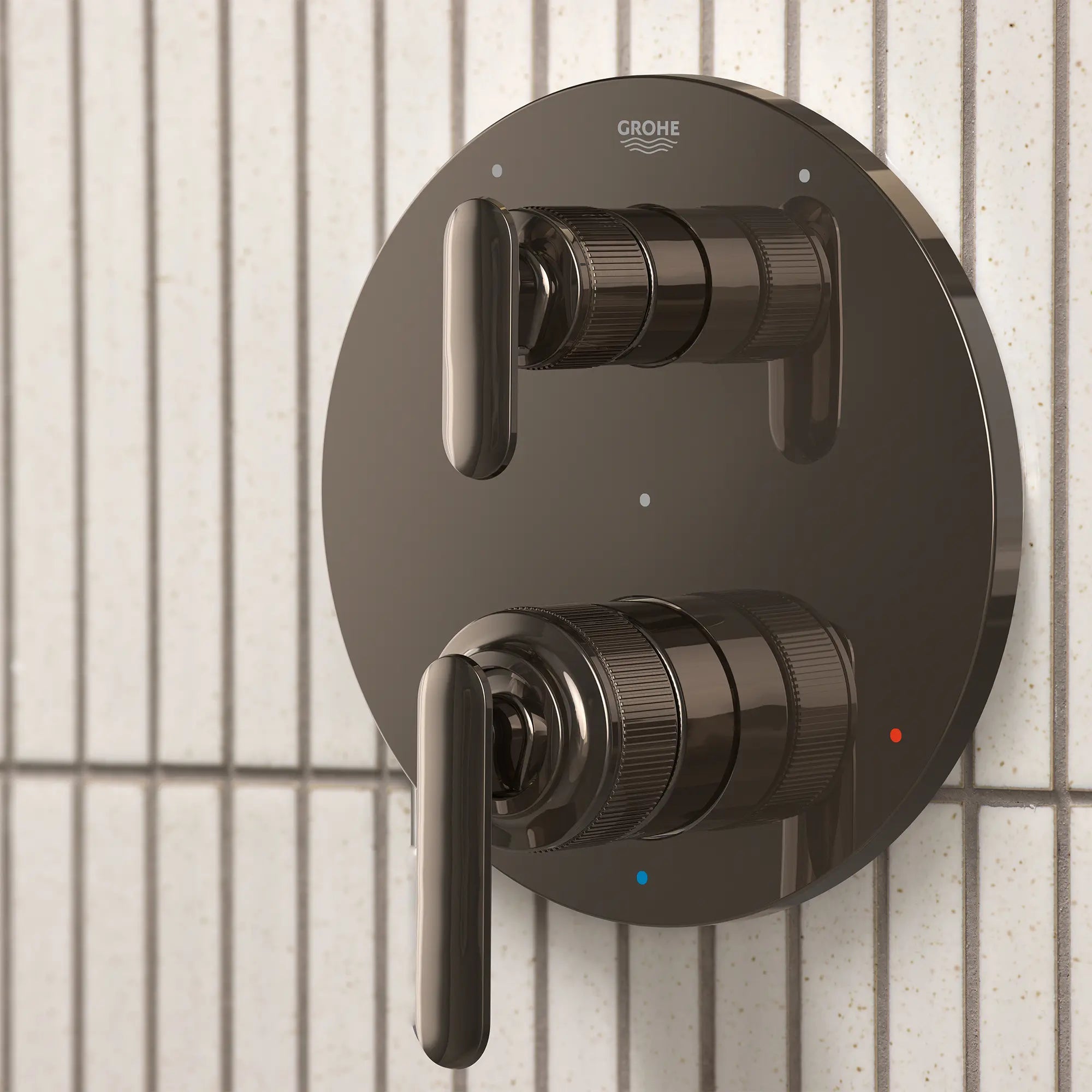 Listra 2-Handle Pressure Balance Valve Trim with 3-Way Diverter with Cartridge // HARD GRAPHITE // 282546_278917_Listra_EnvironmentCloseUp_106235A000_0001_JANUARY2026_0_original_1_CDNwebp.webp