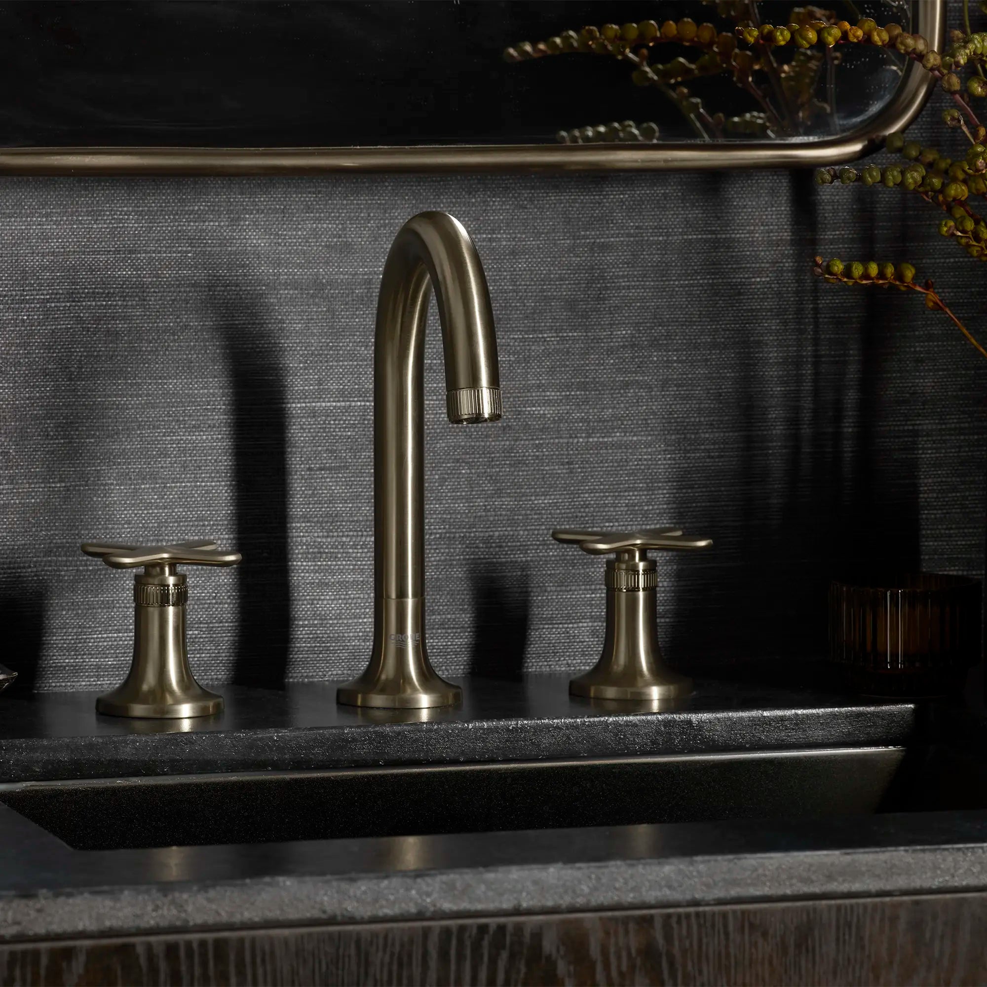 Listra 3-Hole Deck Mount Roman Tub Filler // BRUSHED NICKEL INFINITYFINISH // 282574_Listra_EnvironmentCloseUp_106261EN00_106238EN00_0001_JANUARY2026_1_CDNwebp.webp