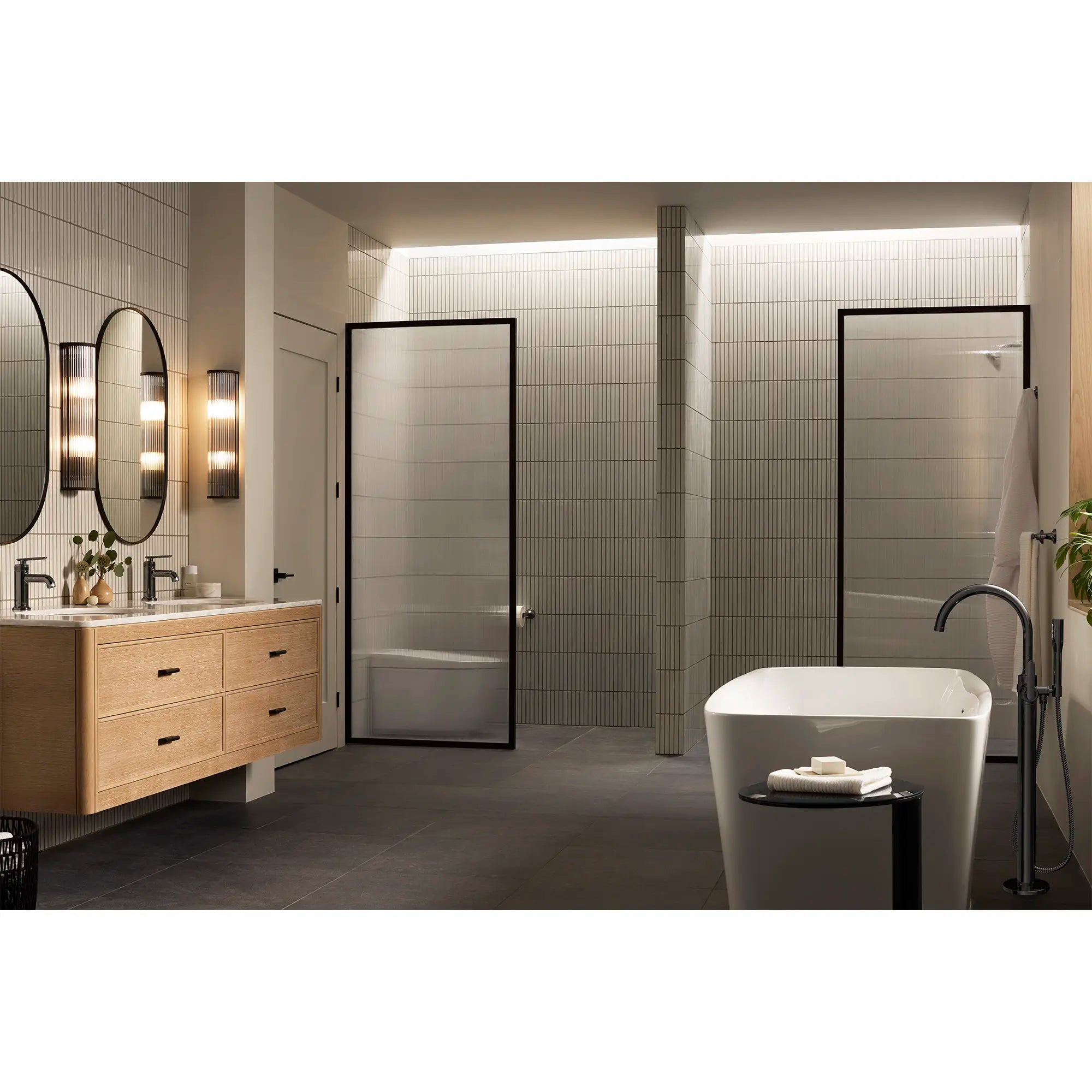 Listra Single-Handle Freestanding Tub Faucet with 1.75 gpm (6.6L/min) Hand Shower // HARD GRAPHITE // 282579_Listra_EnvironmentFull_106215A000_106256A000_0001_JANUARY2026_1_CDNwebp.webp