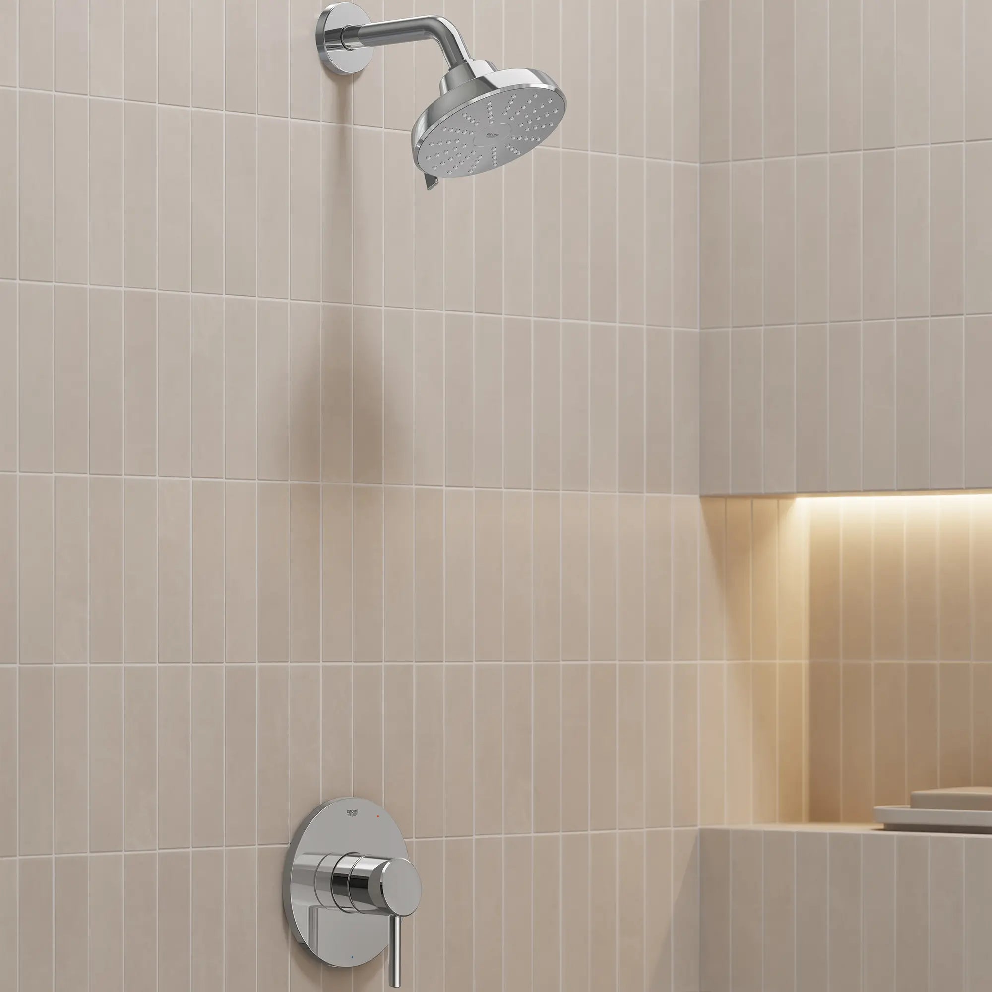 Pressure Balance Valve Trim with Cartridge // GROHE STARLIGHT CHROME // 282668_Aqua_Booster_EnvironmentCloseUp_1117460000_144680000_0001_MARCH2026_1_CDNwebp.webp