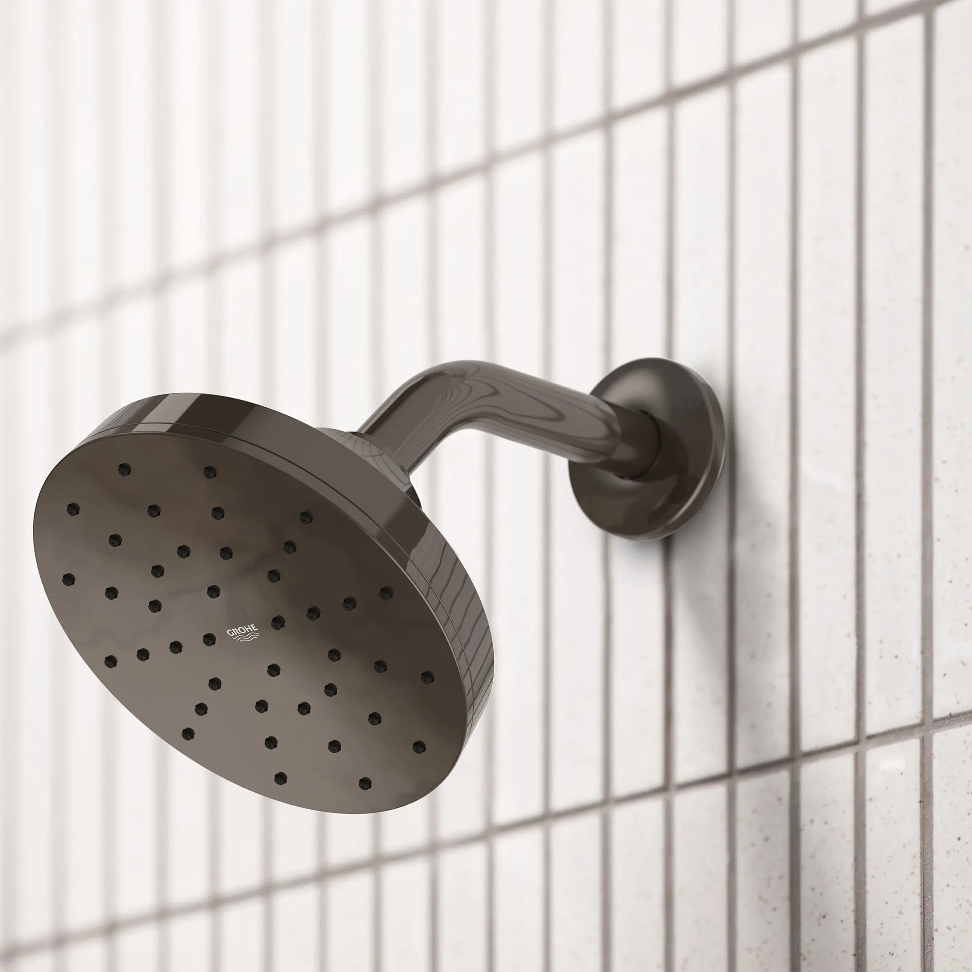 Euphoria 140 with AquaBooster Round Single Spray Shower Head 1.75 GPM (6.6L/min) // HARD GRAPHITE // 282678_Aqua_Booster_EnvironmentCloseUp_111714A000_0001_February2026_1_CDNwebp.webp