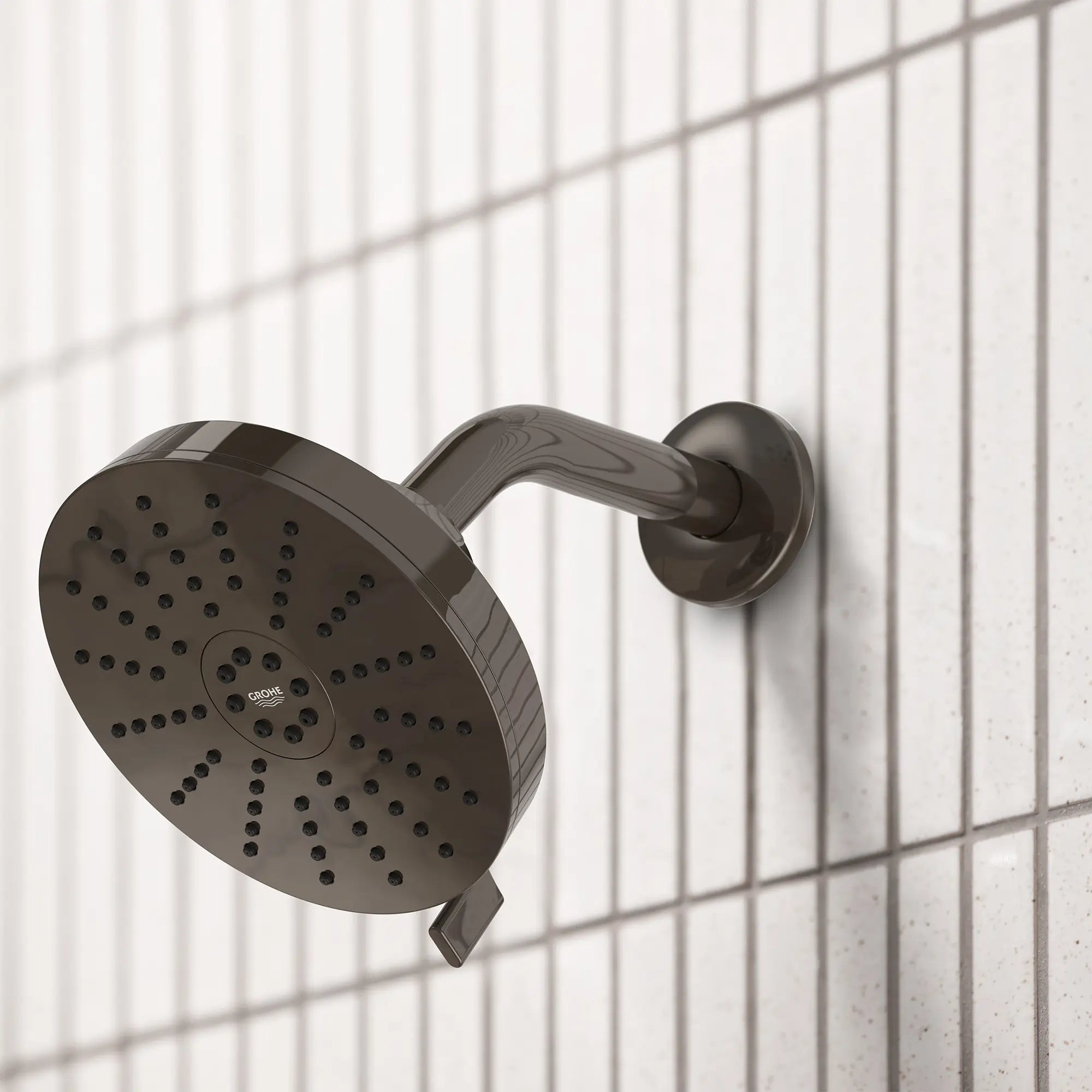 Euphoria 140 with AquaBooster Round Multi Spray Shower Head 1.75 GPM (6.6L/min) // HARD GRAPHITE // 282682_Aqua_Booster_EnvironmentCloseUp_111716A000_0001_February2026_1_CDNwebp.webp