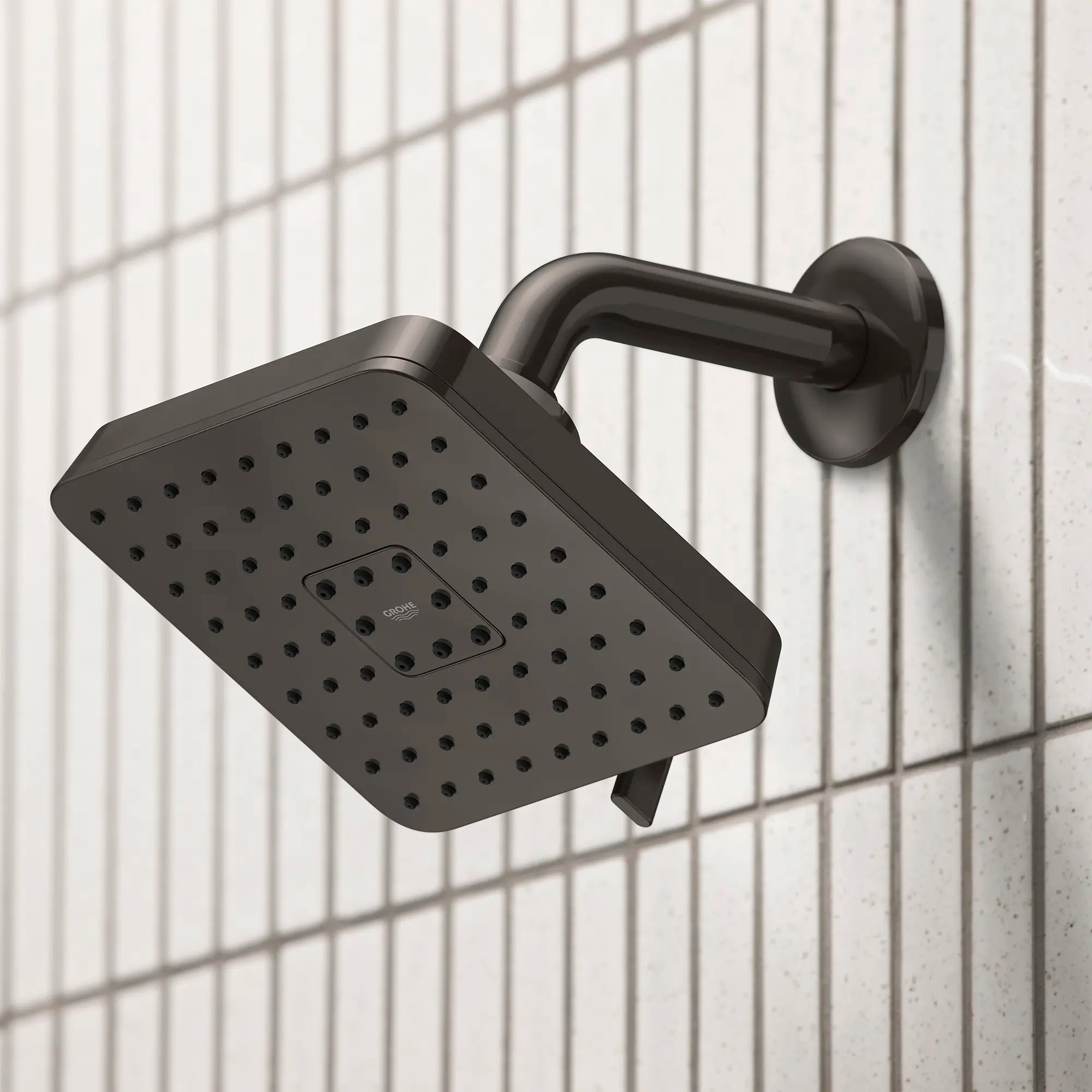 Euphoria 140 with AquaBooster Square Multi Spray Shower Head 1.75 GPM (6.6L/min) // HARD GRAPHITE // 282684_Aqua_Booster_EnvironmentCloseUp_111721A000_0001_MARCH2026_1_CDNwebp.webp