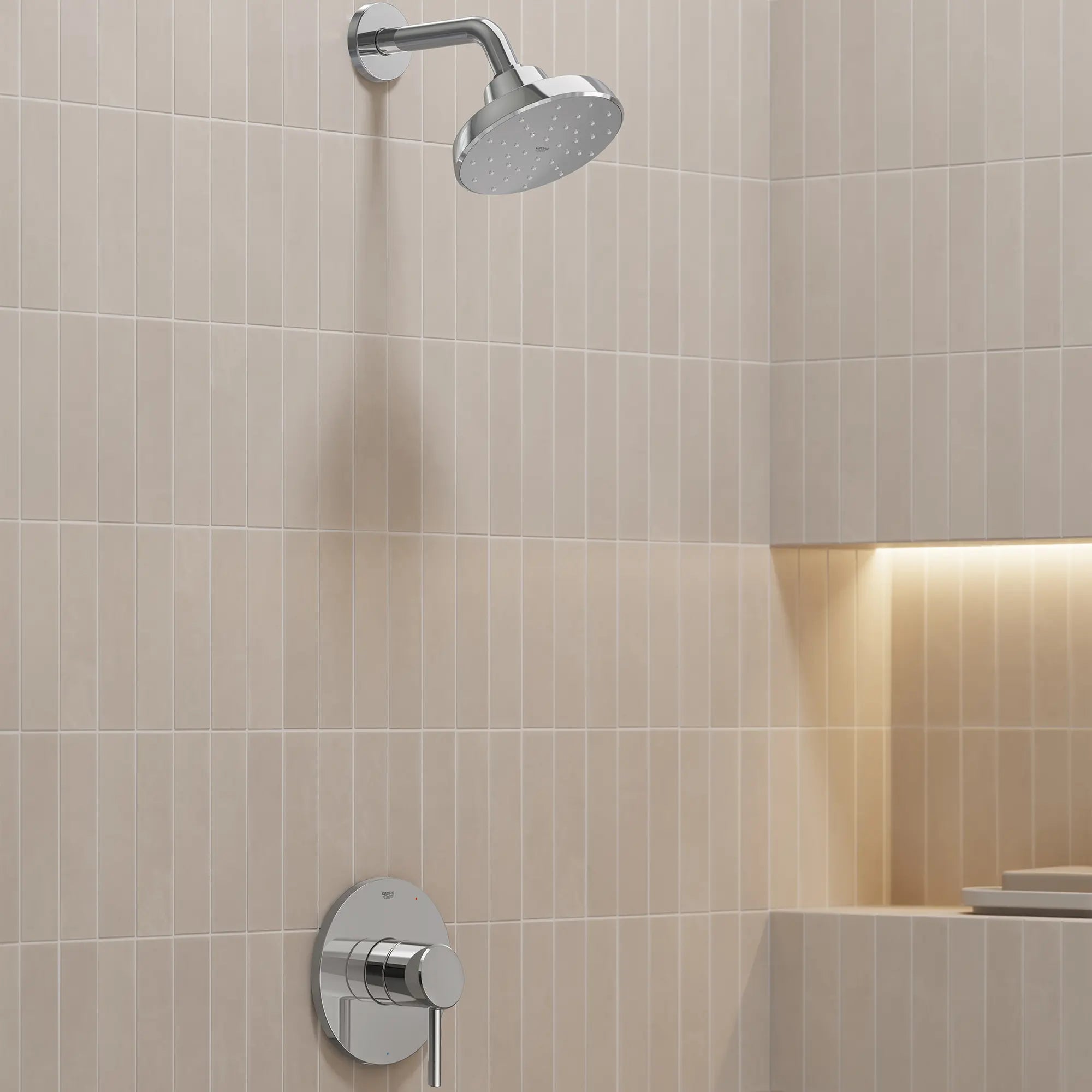Pressure Balance Valve Trim with Cartridge // GROHE STARLIGHT CHROME // 282696_Aqua_Booster_EnvironmentCloseUp_1117270000_144680000_0001_MARCH2026_1_CDNwebp.webp