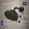 [111716GN00] Euphoria 140 with AquaBooster Round Multi Spray Shower Head - Brushed Cool Sunrise