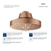 [111611A000] Rainshower Aqua 140 Multi Spray 5 1/2" Shower Head with Aqua Booster 1.75 GPM (6.6 L/min) - Hard Graphite
