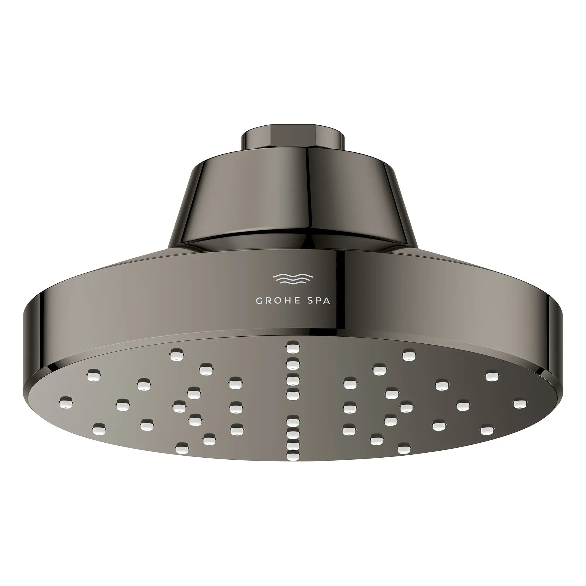 Rainshower Aqua 140 Single Spray 5 1/2" Showerhead with AquaBooster 2.5 GPM (9.5 L/min) // HARD GRAPHITE // 283600_Aquabooster_SiloFront_111518A000_111519A000_001_01_0001_April2026_0_CDNwebp.webp