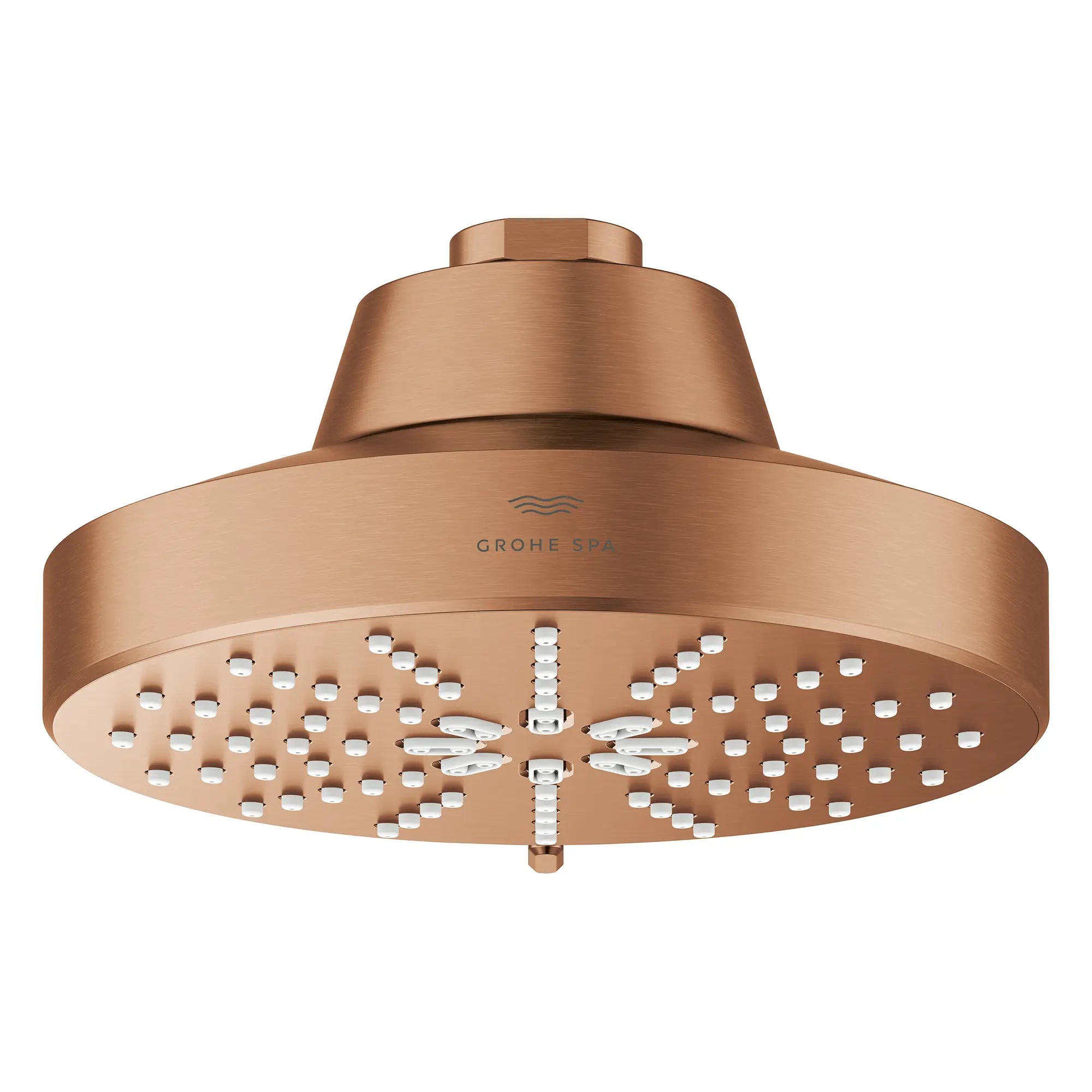Rainshower Aqua 140 Multi Spray 5 1/2" Shower Head with Aqua Booster 1.75 GPM (6.6 L/min) // BRUSHED WARM SUNSET // 283603_Aquabooster_SiloFront_111611DL00_111659DL00_0001_April2026_0_CDNwebp.webp