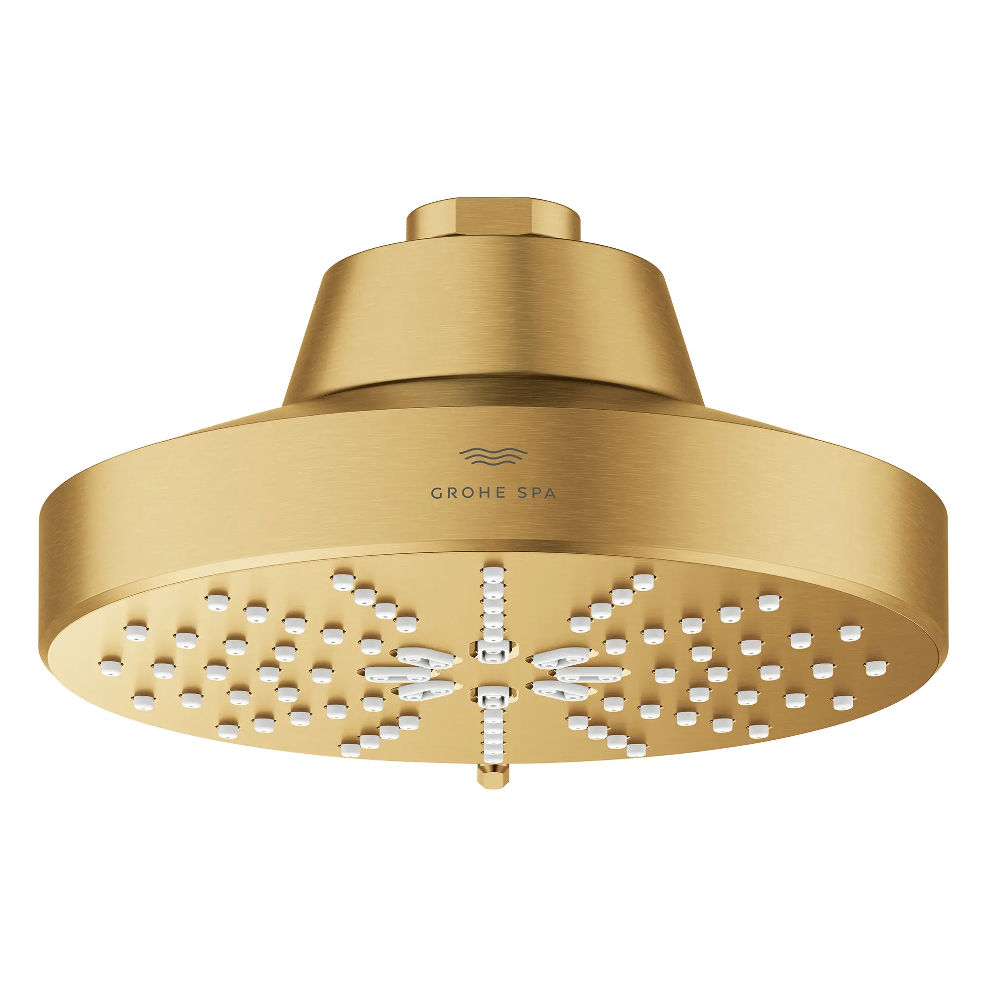 Rainshower Aqua 140 Multi Spray 5 1/2" Shower Head with Aqua Booster 1.75 GPM (6.6 L/min) // BRUSHED COOL SUNRISE // 283606_Aquabooster_SiloFront_111611GN00_111659GN00_001_01_0001_April2026_0_CDNwebp.webp