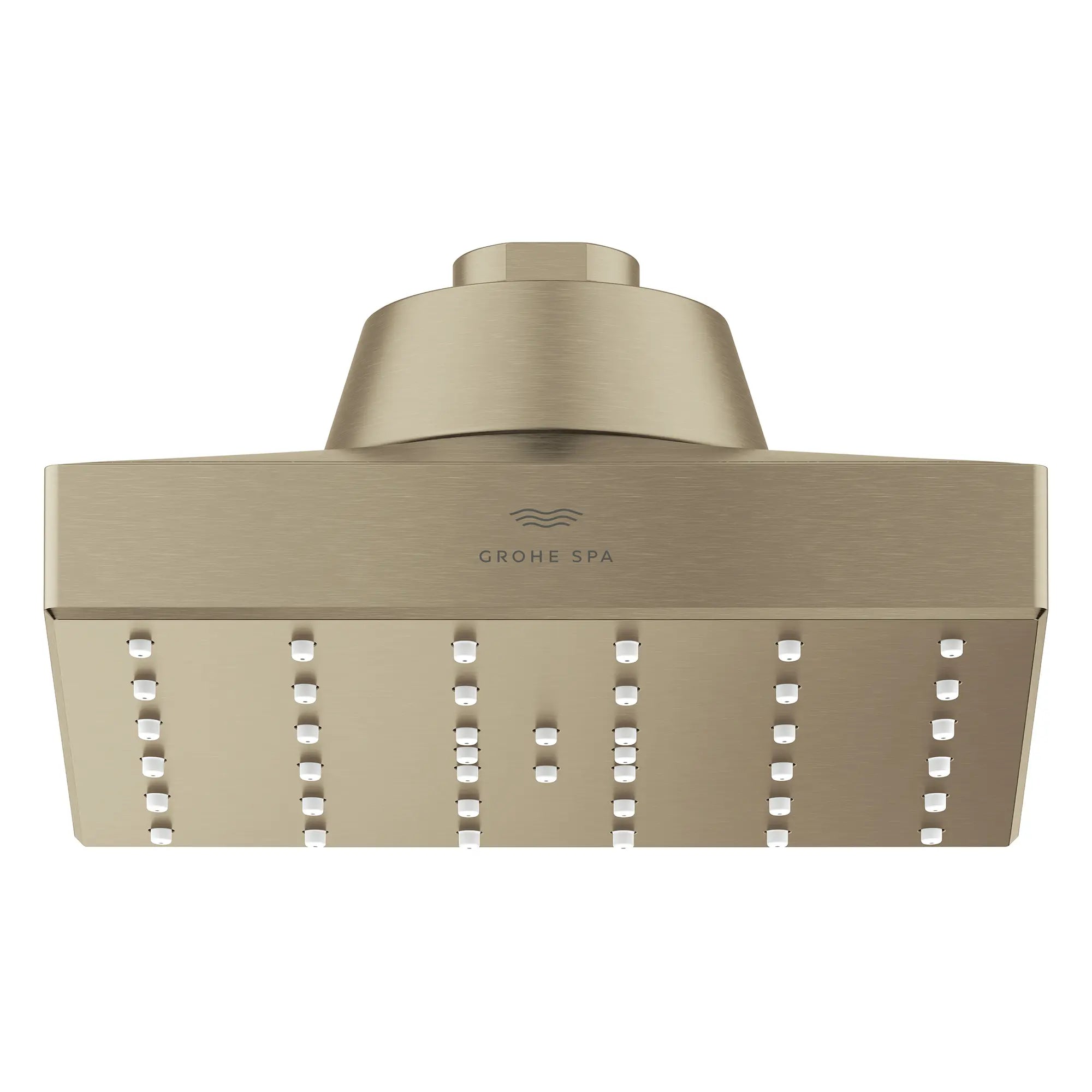 Rainshower Aqua Single Spray 5 1/2" Square Showerhead with AquaBooster 1.75 GPM (6.6 L/min) // BRUSHED NICKEL INFINITYFINISH // 283608_Aquabooster_SiloFront_111661EN00_111668EN00_0001_April2026_0_CDNwebp.webp