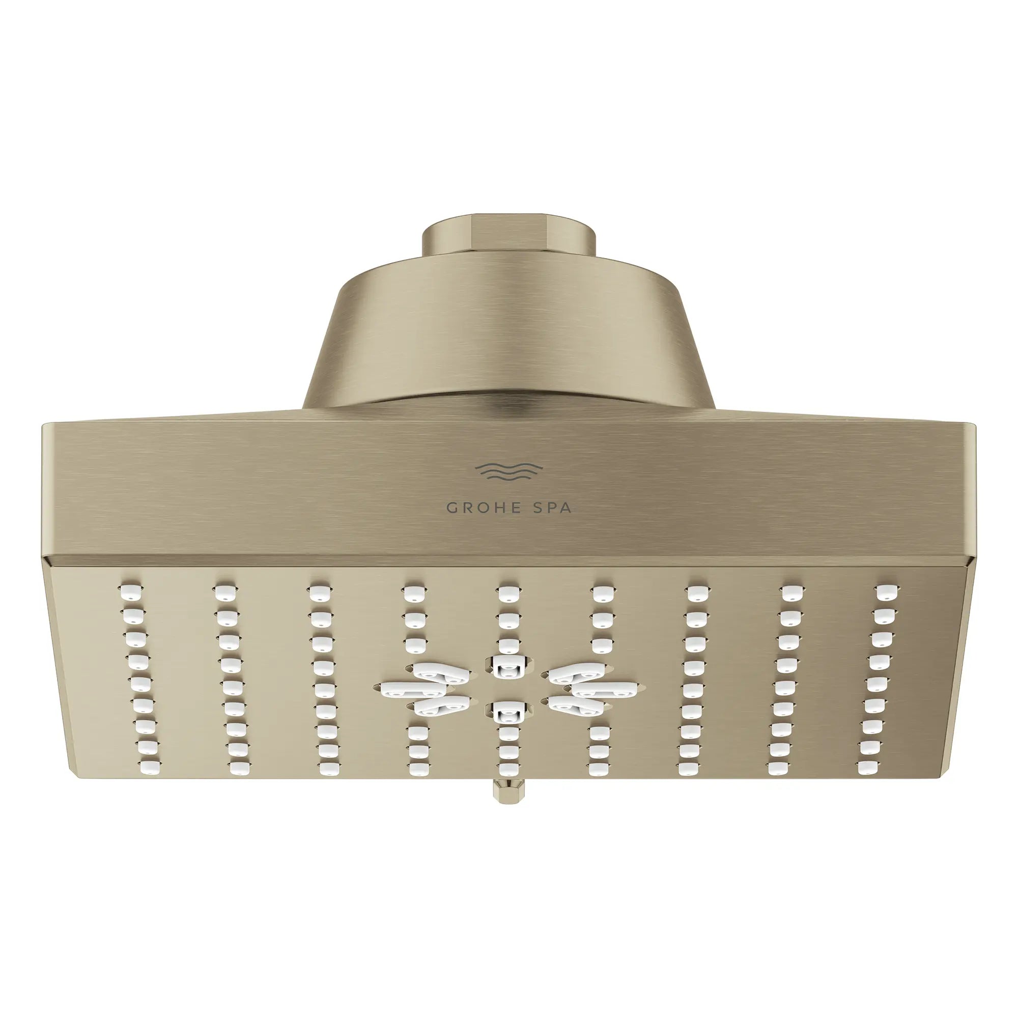 Rainshower Aqua Multi Spray 5 1/2" Square Shower Head with Aqua Booster 1.75 GPM (6.6 L/min) // BRUSHED NICKEL INFINITYFINISH // 283613_Aquabooster_SiloFront_111672EN00_111673EN00_001_01_0001_April2026_0_CDNwebp.webp