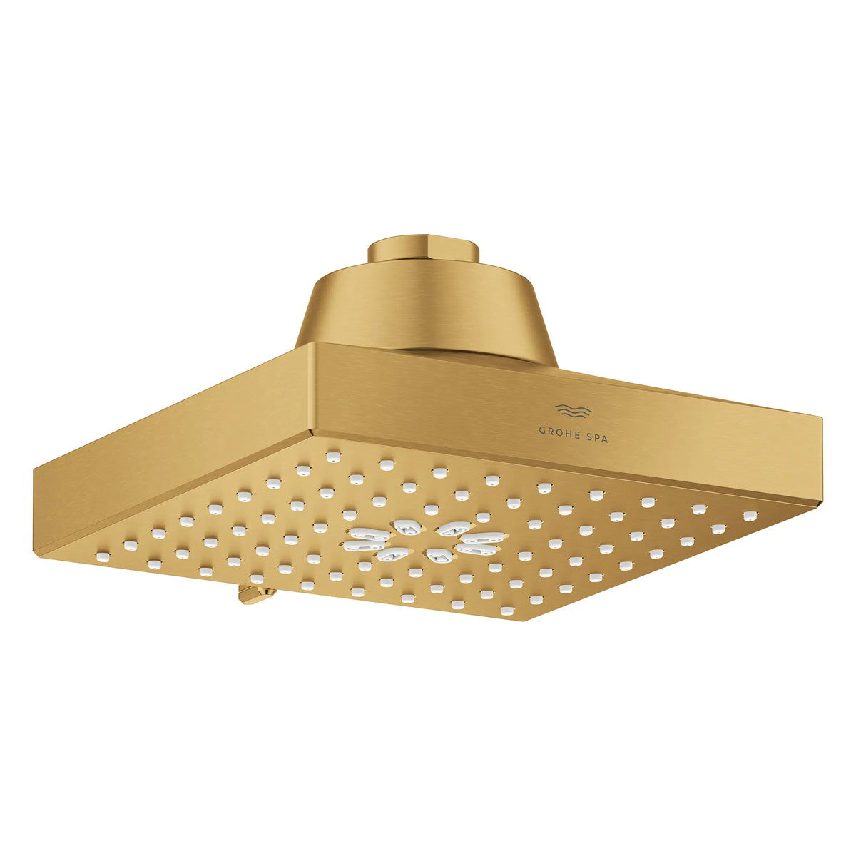 Rainshower Aqua Multi Spray 5 1/2" Square Shower Head with AquaBooster 1.75 GPM (6.6 L/min) // BRUSHED COOL SUNRISE // 283695_Aquabooster_SiloOther_111672GN00_111673GN00_008_01_0001_April2026_0_CDNwebp.webp