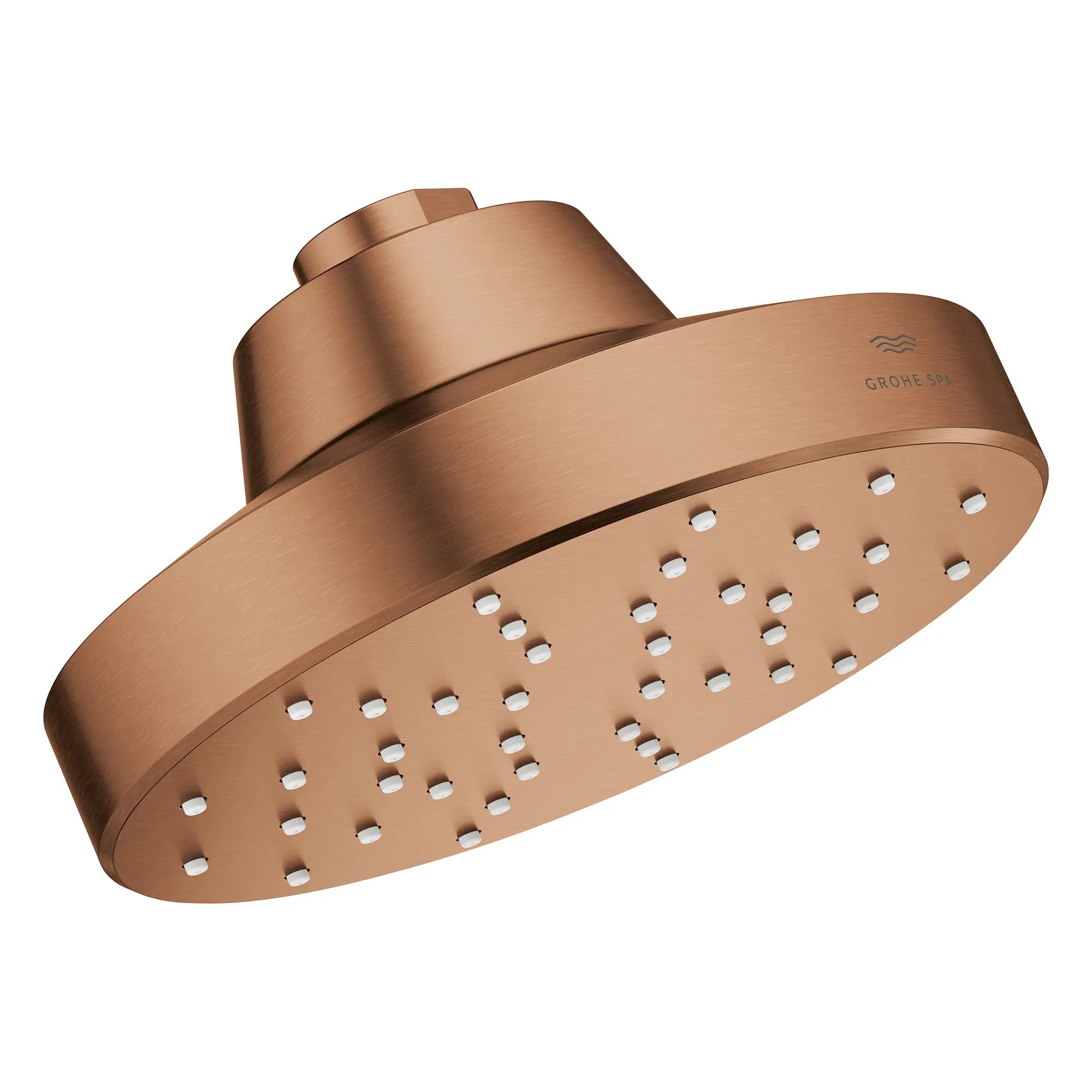 Rainshower Aqua 140 Single Spray 5 1/2" Showerhead with AquaBooster 2.5 GPM (9.5 L/min) // BRUSHED WARM SUNSET // 283782_Aquabooster_SiloRight_111518DL00_111519DL00_0001_April2026_0_CDNwebp.webp