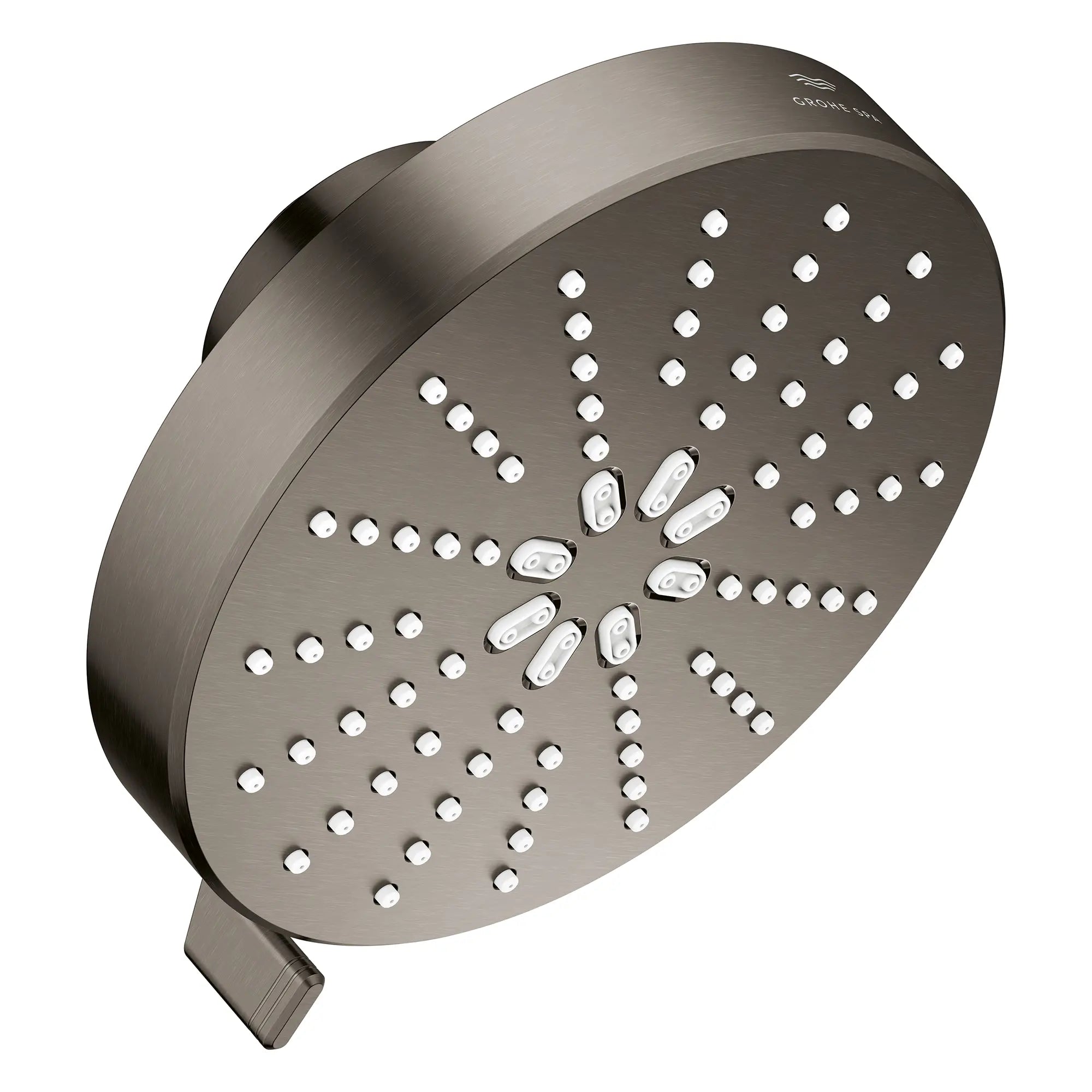Rainshower Aqua 140 Multi Spray 5 1/2" Shower Head with Aqua Booster 1.75 GPM (6.6 L/min) // BRUSHED HARD GRAPHITE // 283785_Aquabooster_SiloRight_111611AL00_111659AL00_0001_April2026_0_CDNwebp.webp