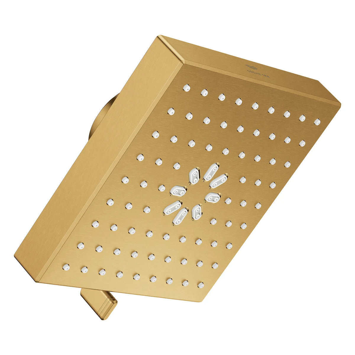 Rainshower Aqua Multi Spray 5 1/2" Square Shower Head with AquaBooster 1.75 GPM (6.6 L/min) // BRUSHED COOL SUNRISE // 283807_Aquabooster_SiloRight_111672GN00_111673GN00_002_01_0001_April2026_0_CDNwebp.webp
