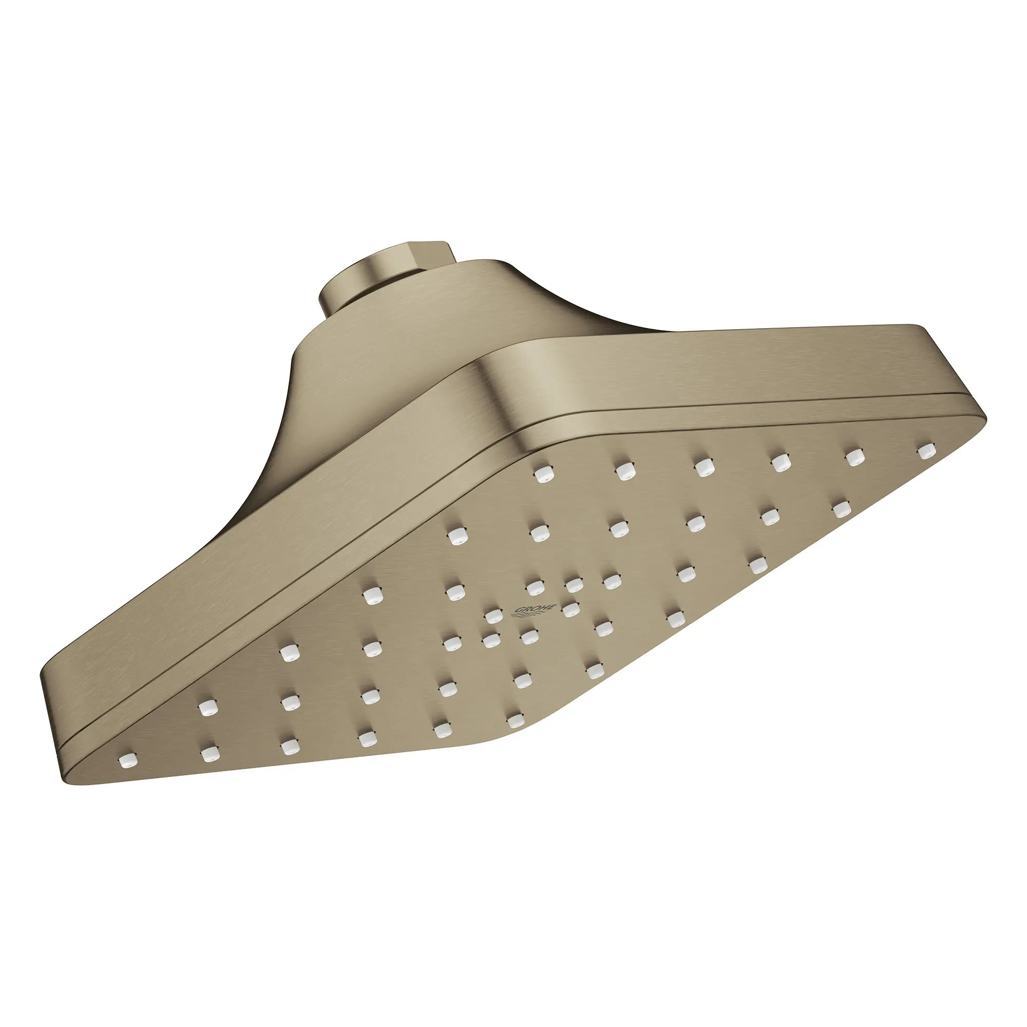 Euphoria 140 with AquaBooster Square Single Spray Shower Head 1.75 GPM (6.6L/min) // BRUSHED NICKEL INFINITYFINISH // 283817_Aquabooster_SiloRight_111718EN00_010_01_0001_April2026_0_CDNwebp.webp
