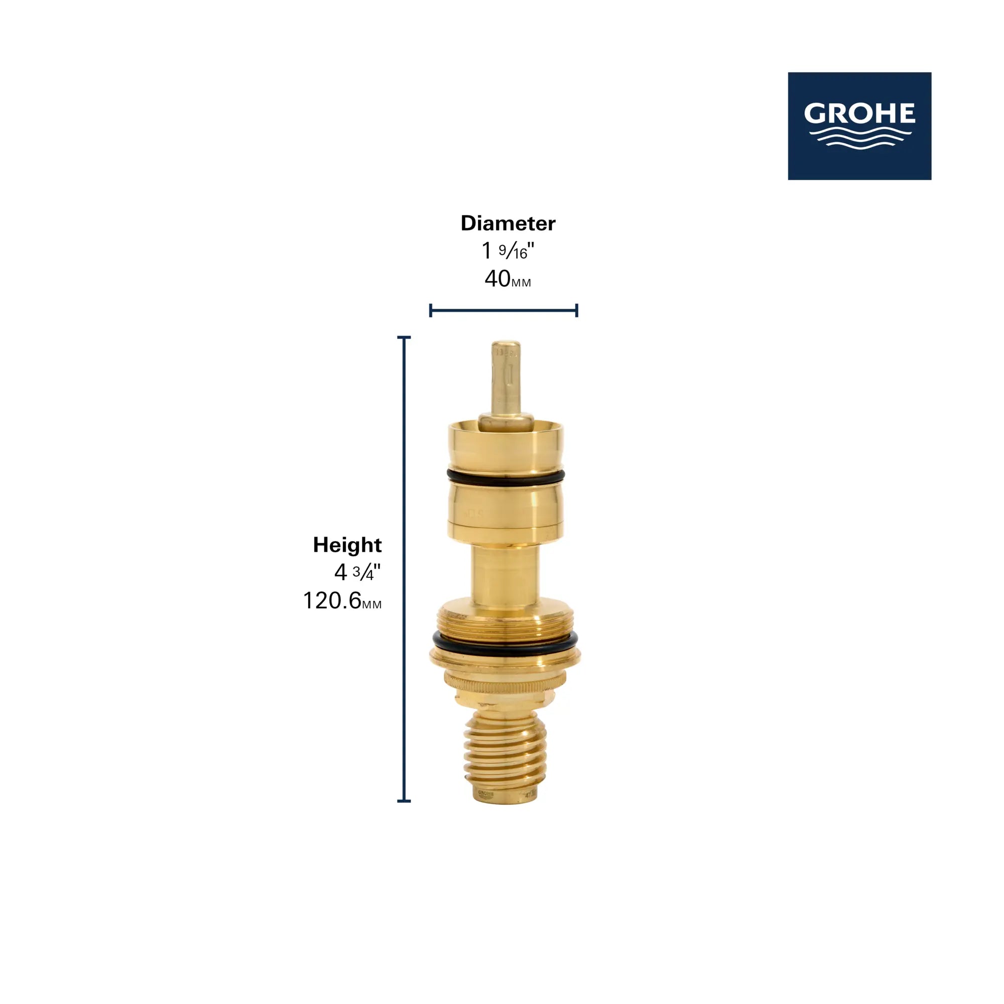 3/4" Thermostatic Cartridge // GROHE STARLIGHT CHROME // 284048_ReplacePart_Infographic_47582000_0001_JAN2026_0_CDNwebp.webp