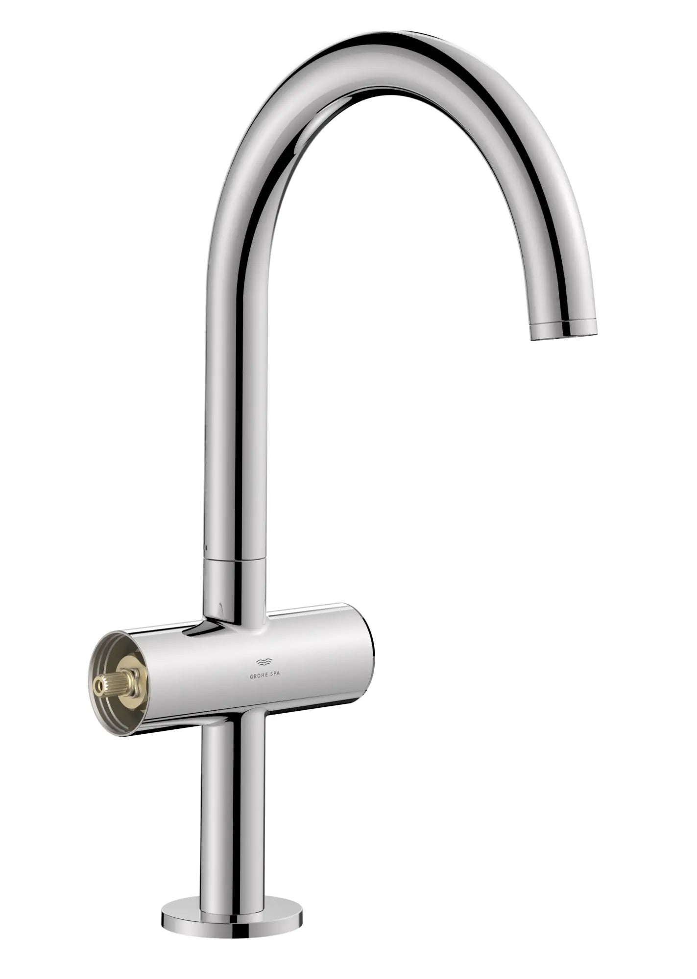 Atrio Single Hole Two-Handle L-Size Bathroom Faucet without Handles, 1.2 GPM (4.5 L/min) // GROHE STARLIGHT CHROME // 284884_Atrio_PC_SiloRight_211460000_484580000_0002_JANUARY2026_0_CDNwebp.webp