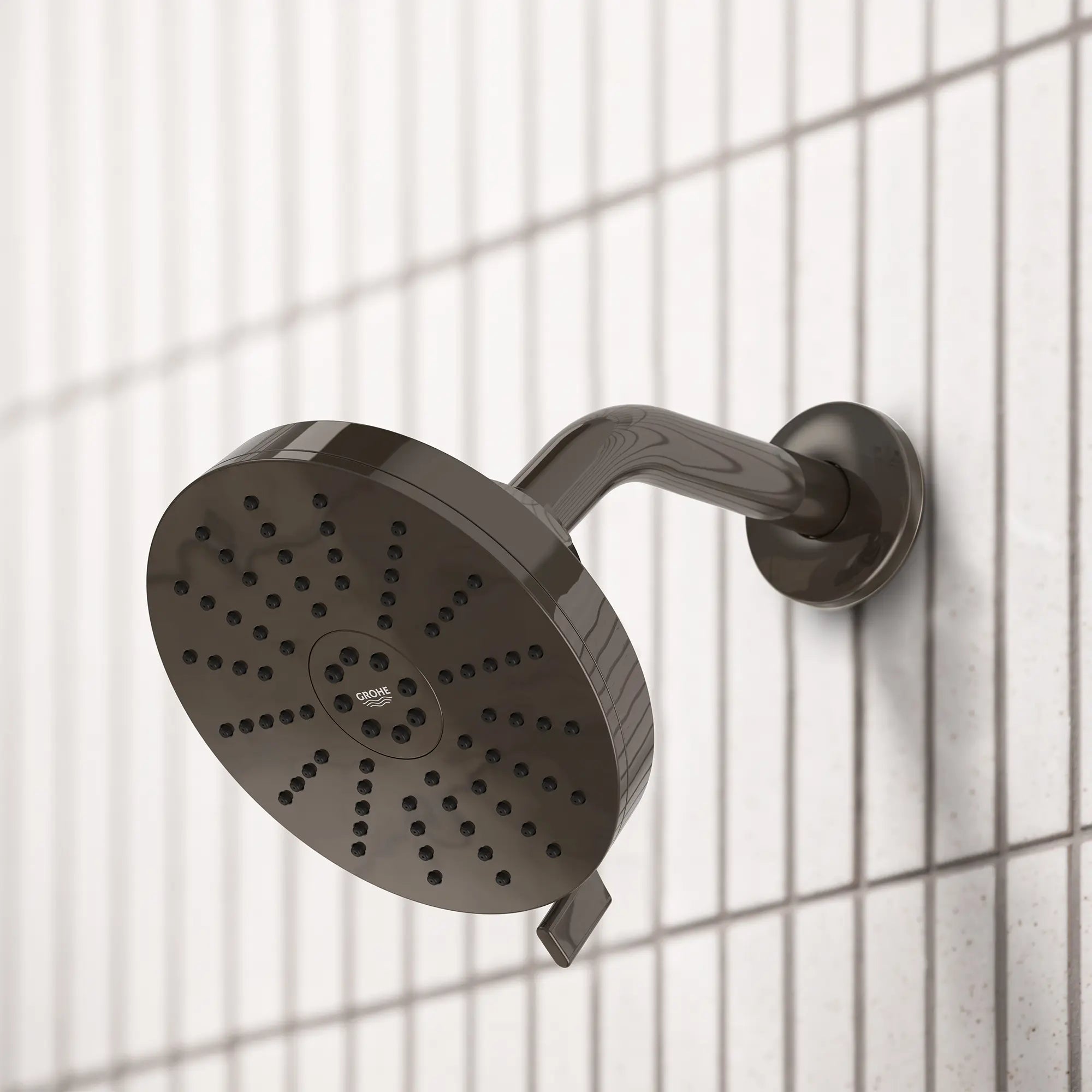 Euphoria 140 with AquaBooster Round Multi Spray Shower Head 1.75 GPM (6.6L/min) // HARD GRAPHITE // 287492_Aqua_Booster_EnvironmentCloseUp_111716A000_0001_February2026_0_CDNwebp.webp