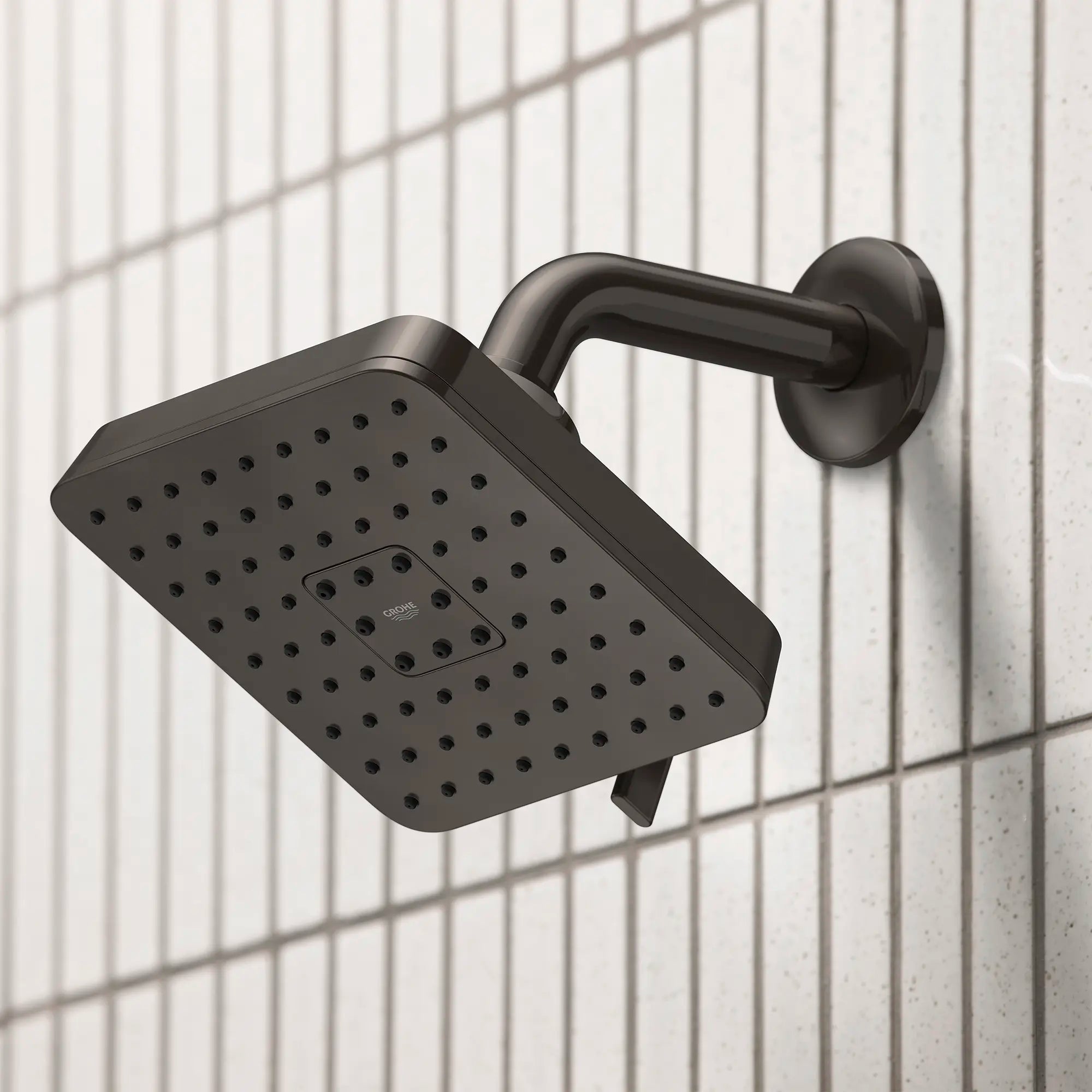 Euphoria 140 with AquaBooster Square Multi Spray Shower Head 1.75 GPM (6.6L/min) // HARD GRAPHITE // 287501_Aqua_Booster_EnvironmentCloseUp_111721A000_0001_MARCH2026_0_CDNwebp.webp