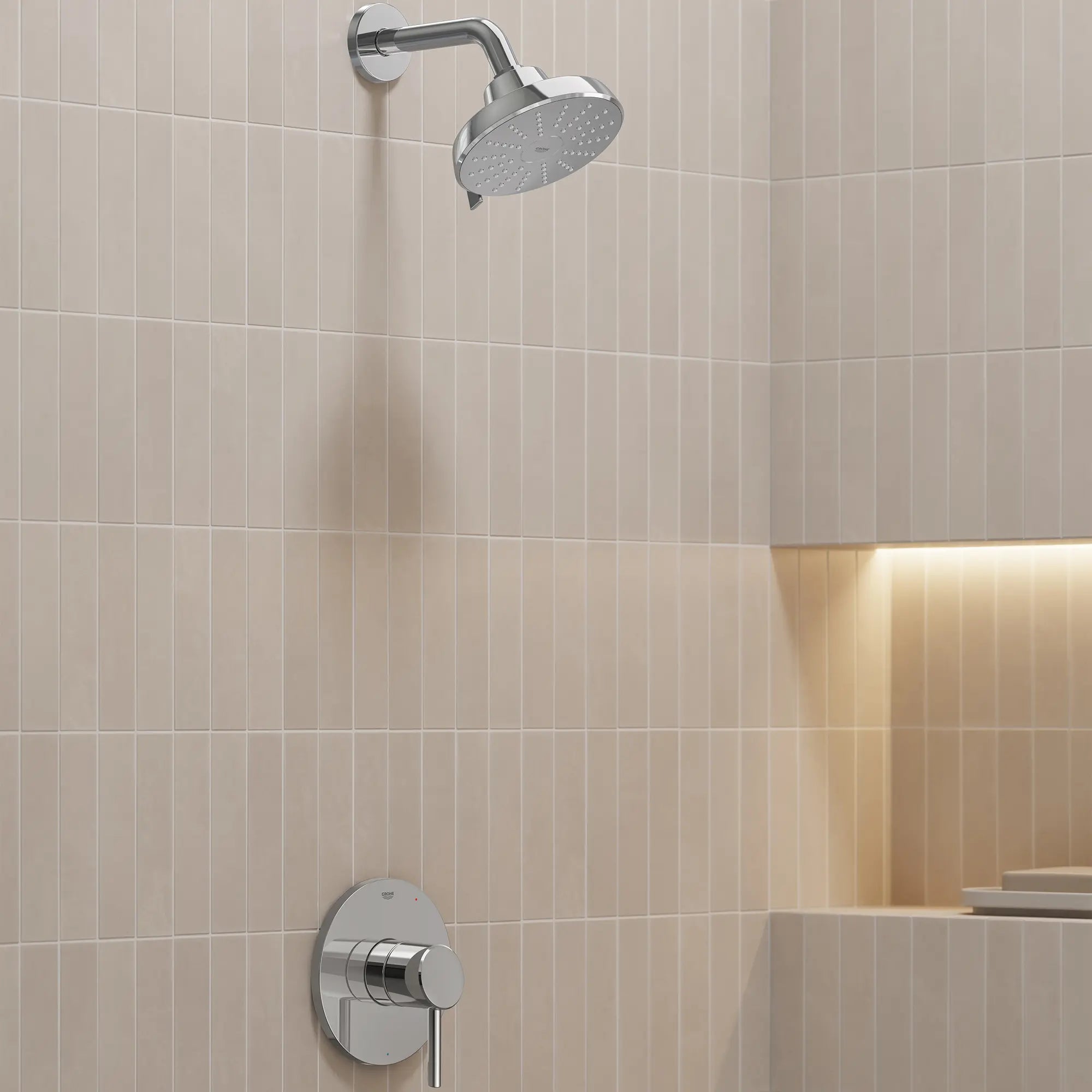 Tempesta 140 with AquaBooster Round Multi Spray Shower Head 1.75 GPM (6.6L/min) // GROHE STARLIGHT CHROME // 287521_Aqua_Booster_EnvironmentCloseUp_1117460000_144680000_0001_MARCH2026_0_CDNwebp.webp
