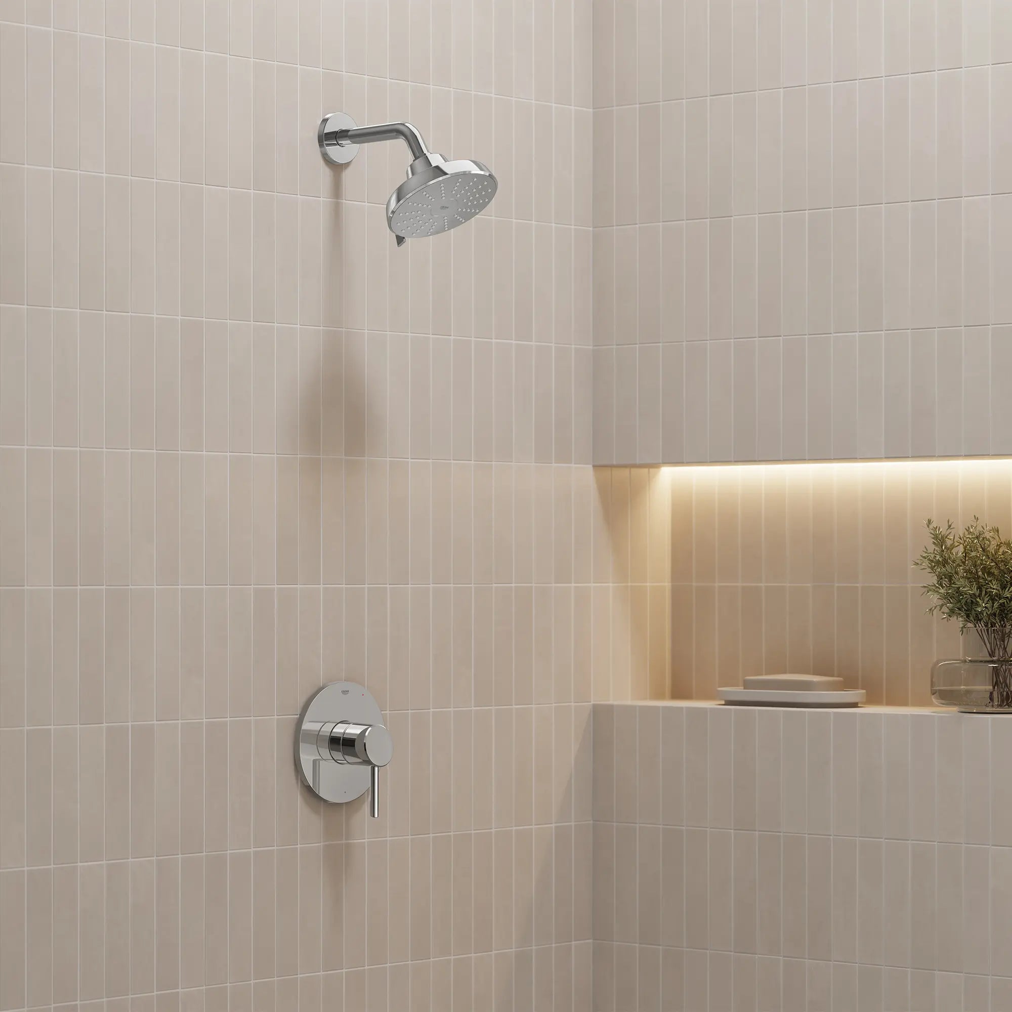 Tempesta 140 with AquaBooster Round Multi Spray Shower Head 1.75 GPM (6.6L/min) // GROHE STARLIGHT CHROME // 287529_Aqua_Booster_EnvironmentFull_1117460000_144680000_0001_MARCH2026_0_CDNwebp.webp