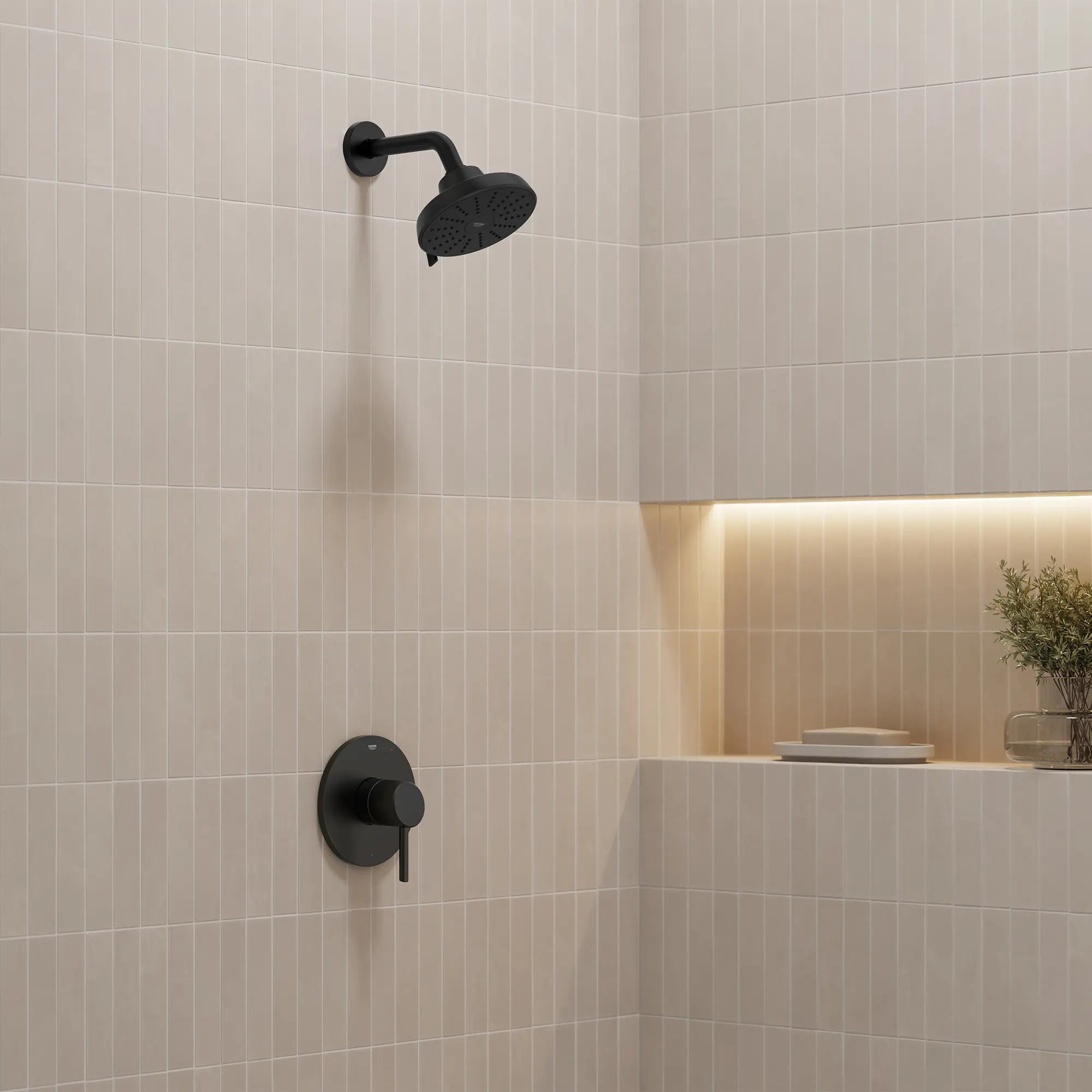 Tempesta 140 with AquaBooster Round Multi Spray Shower Head 1.75 GPM (6.6L/min) // MATTE BLACK // 287530_Aqua_Booster_EnvironmentFull_1117462430_144682430_0001_MARCH2026_0_CDNwebp.webp