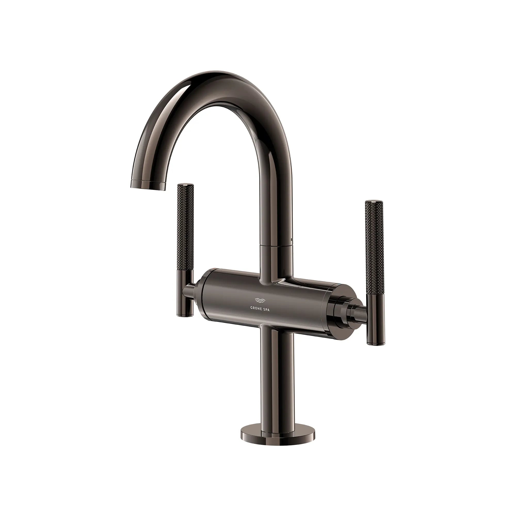 Atrio Single Hole Two-Handle M-Size Bathroom Faucet without Handles, 1.2 GPM (4.5 L/min) // HARD GRAPHITE // 287618_Atrio_PC_SiloLeft_21148A000_48646A000_0001_JANUARY2026-1_0_CDNwebp.webp