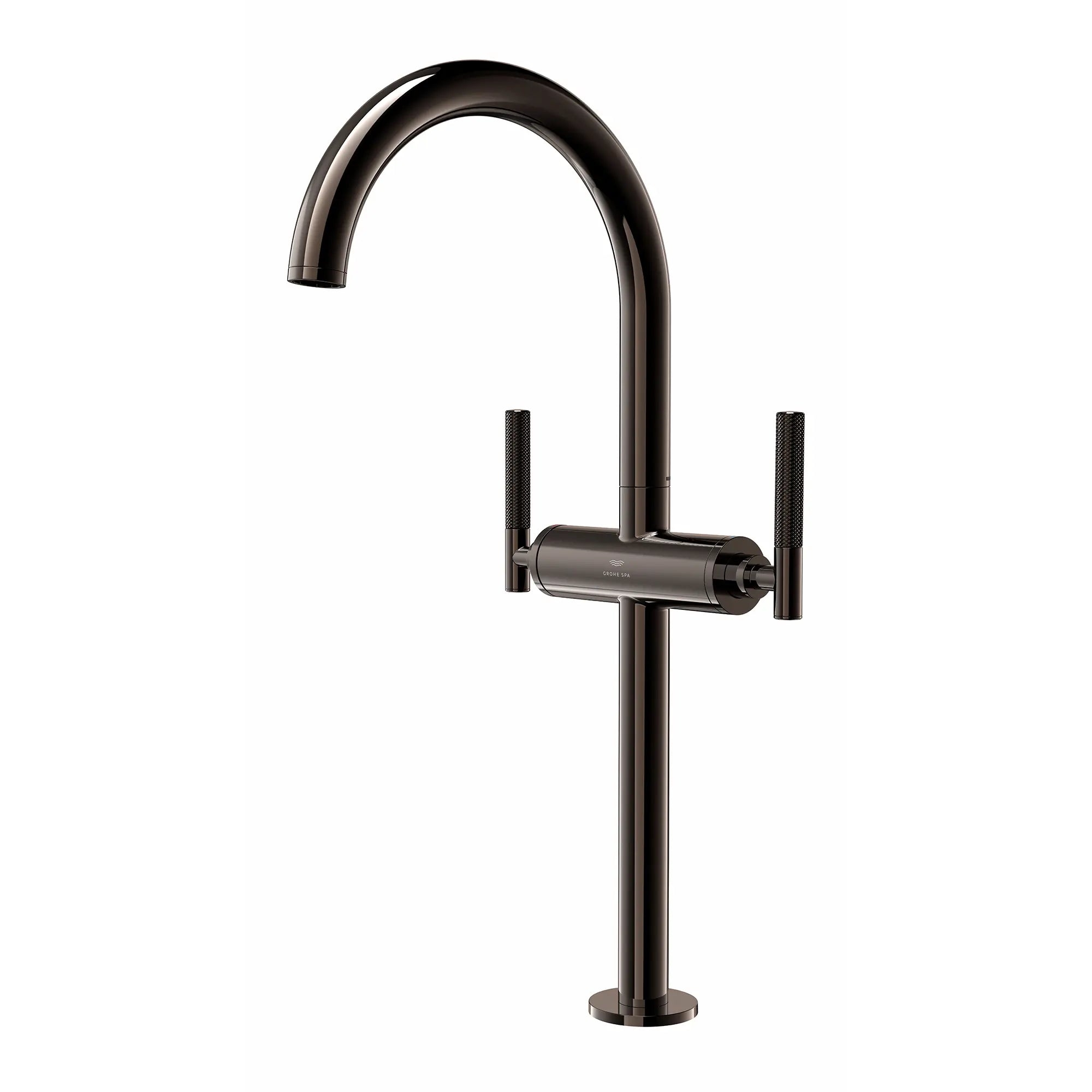 Atrio Single Hole Two-Handle Vessel Sink Faucet without Handles, 1.2 GPM (4.5 L/min) // HARD GRAPHITE // 287623_Atrio_PC_SiloLeft_21161A000_48646A000_0001_APRIL2026_0_CDNwebp.webp