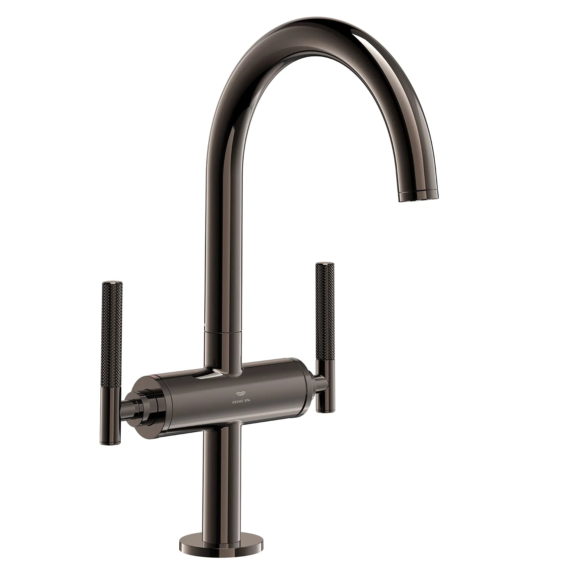 Atrio Single Hole Two-Handle L-Size Bathroom Faucet without Handles, 1.2 GPM (4.5 L/min) // HARD GRAPHITE // 287643_Atrio_PC_SiloRight_21146A000_48646A000_0001_JANUARY2026_0_CDNwebp.webp