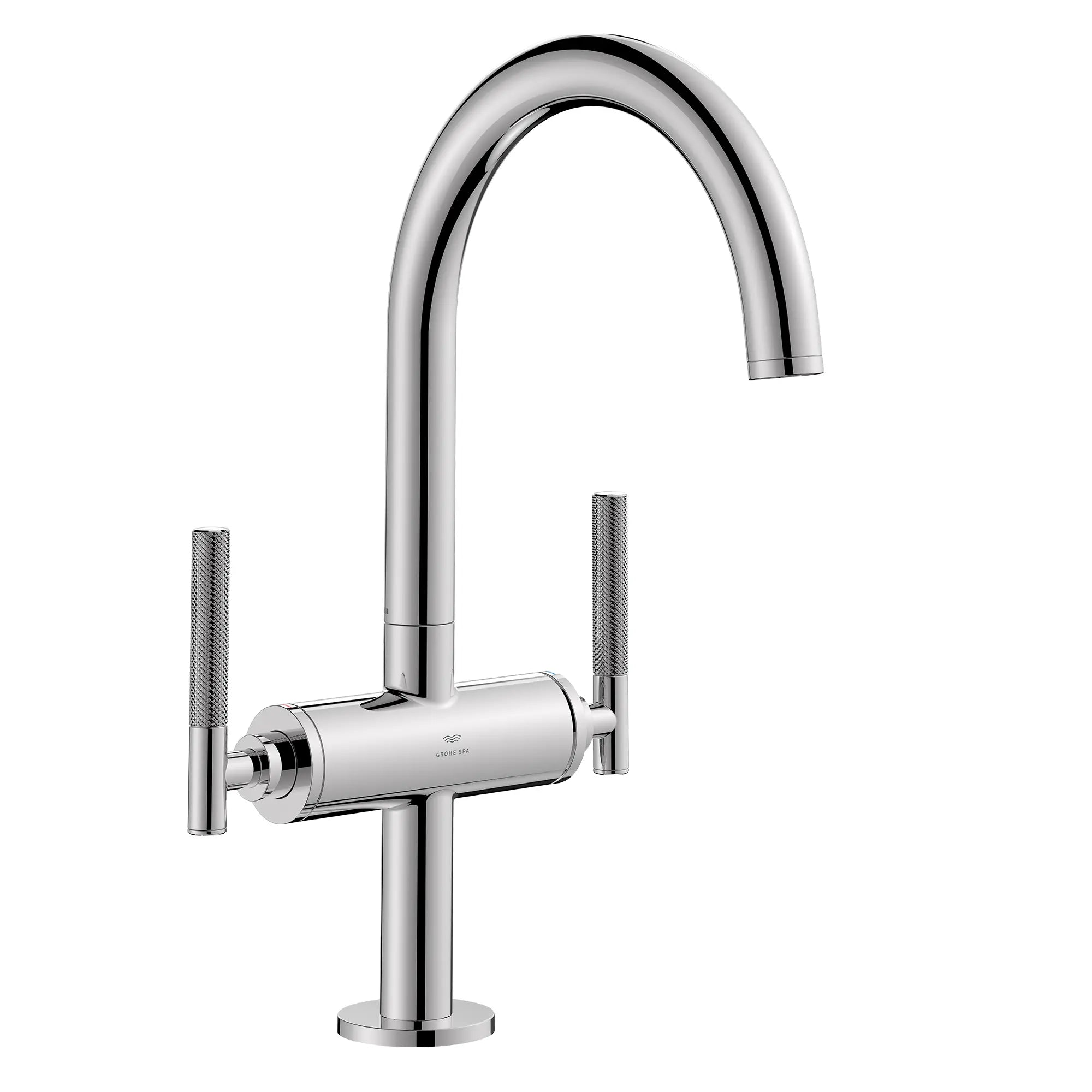 Atrio Single Hole Two-Handle L-Size Bathroom Faucet without Handles, 1.2 GPM (4.5 L/min) // GROHE STARLIGHT CHROME // 287663_Atrio_PC_SiloRight_211460000_486460000_0001_JANUARY2026_0_CDNwebp.webp