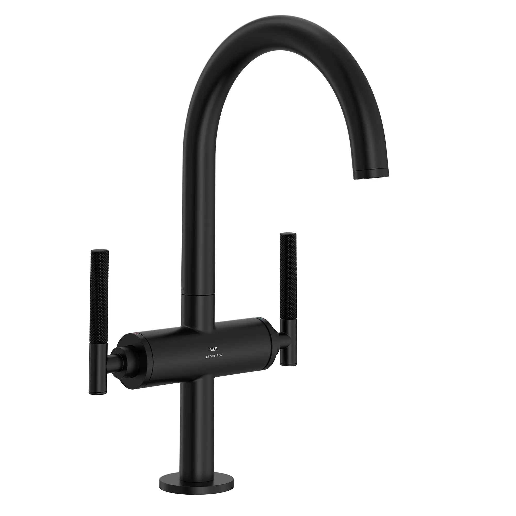 Atrio Single Hole Two-Handle L-Size Bathroom Faucet without Handles, 1.2 GPM (4.5 L/min) // MATTE BLACK // 287667_Atrio_PC_SiloRight_211462430_486462430_0001_JANUARY2026_0_CDNwebp.webp