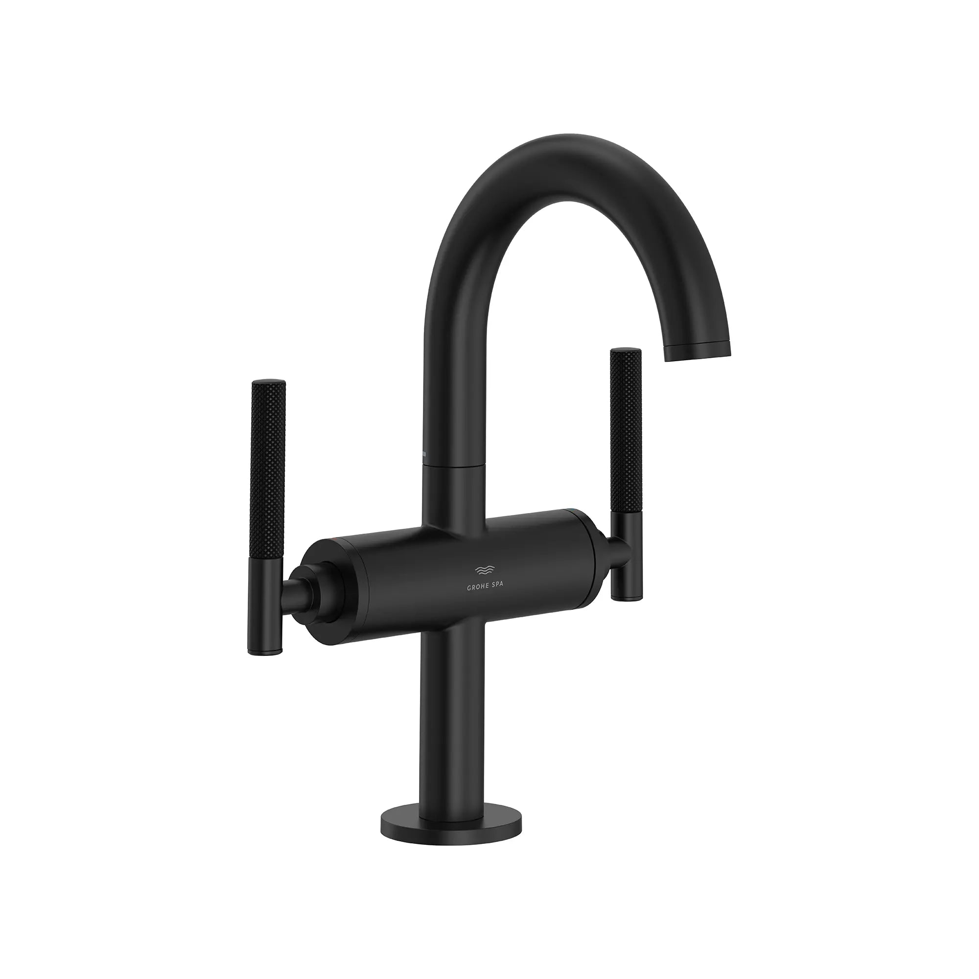 Atrio Single Hole Two-Handle M-Size Bathroom Faucet without Handles, 1.2 GPM (4.5 L/min) // MATTE BLACK // 287672_Atrio_PC_SiloRight_211482430_486462430_0001_JANUARY2026_0_CDNwebp.webp