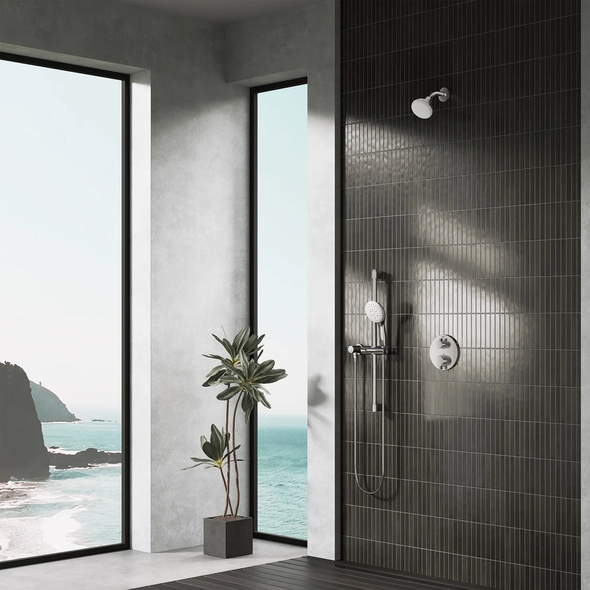 100 Shower Head, 4" - 1 Spray, 5.7 L/min (1.5 gpm) // GROHE STARLIGHT CHROME // 289885_Tempesta_EnvironmentCloseUp_26050001_26761001_0001_AUGUST2026_1_CDNwebp.webp