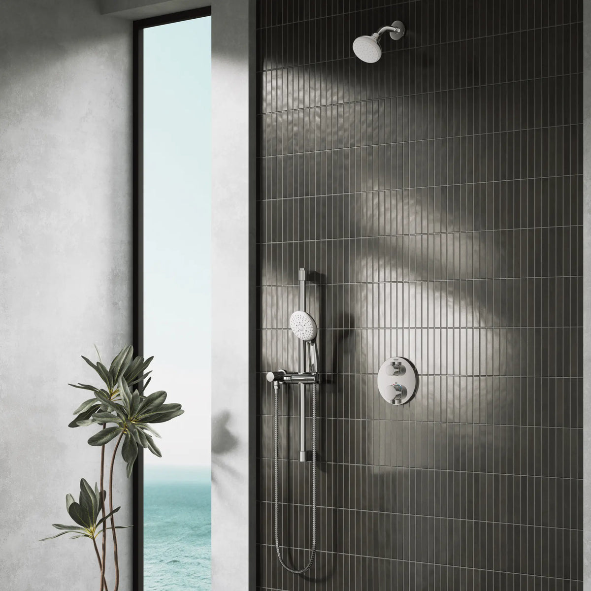 100 Shower Head, 4" - 1 Spray, 5.7 L/min (1.5 gpm) // GROHE STARLIGHT CHROME // 289886_Tempesta_EnvironmentCloseUp_26050001_26761001_0002_AUGUST2026_0_CDNwebp.webp