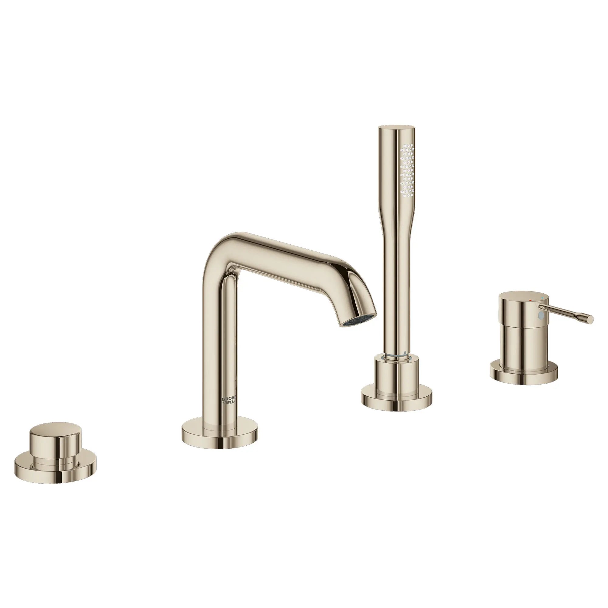 4-Hole Single-Handle Deck Mount Roman Tub Faucet with 1.75 GPM (6.6 L/min) Hand Shower // POLISHED NICKEL INFINITYFINISH // 48270_19578BEA_0_CDNwebp.webp