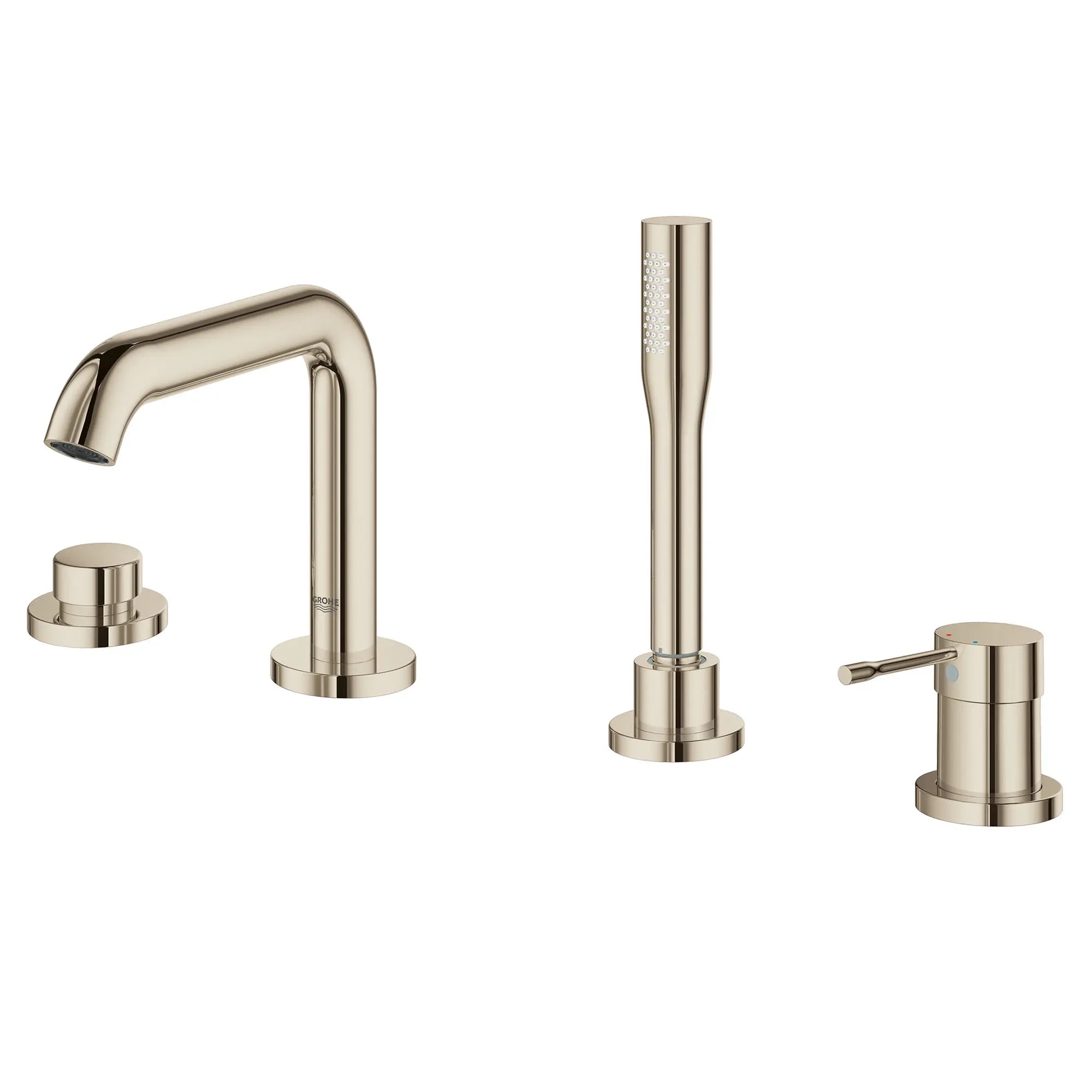 4-Hole Single-Handle Deck Mount Roman Tub Faucet with 1.75 GPM (6.6 L/min) Hand Shower // POLISHED NICKEL INFINITYFINISH // 48271_19578BEA_1_0_CDNwebp.webp
