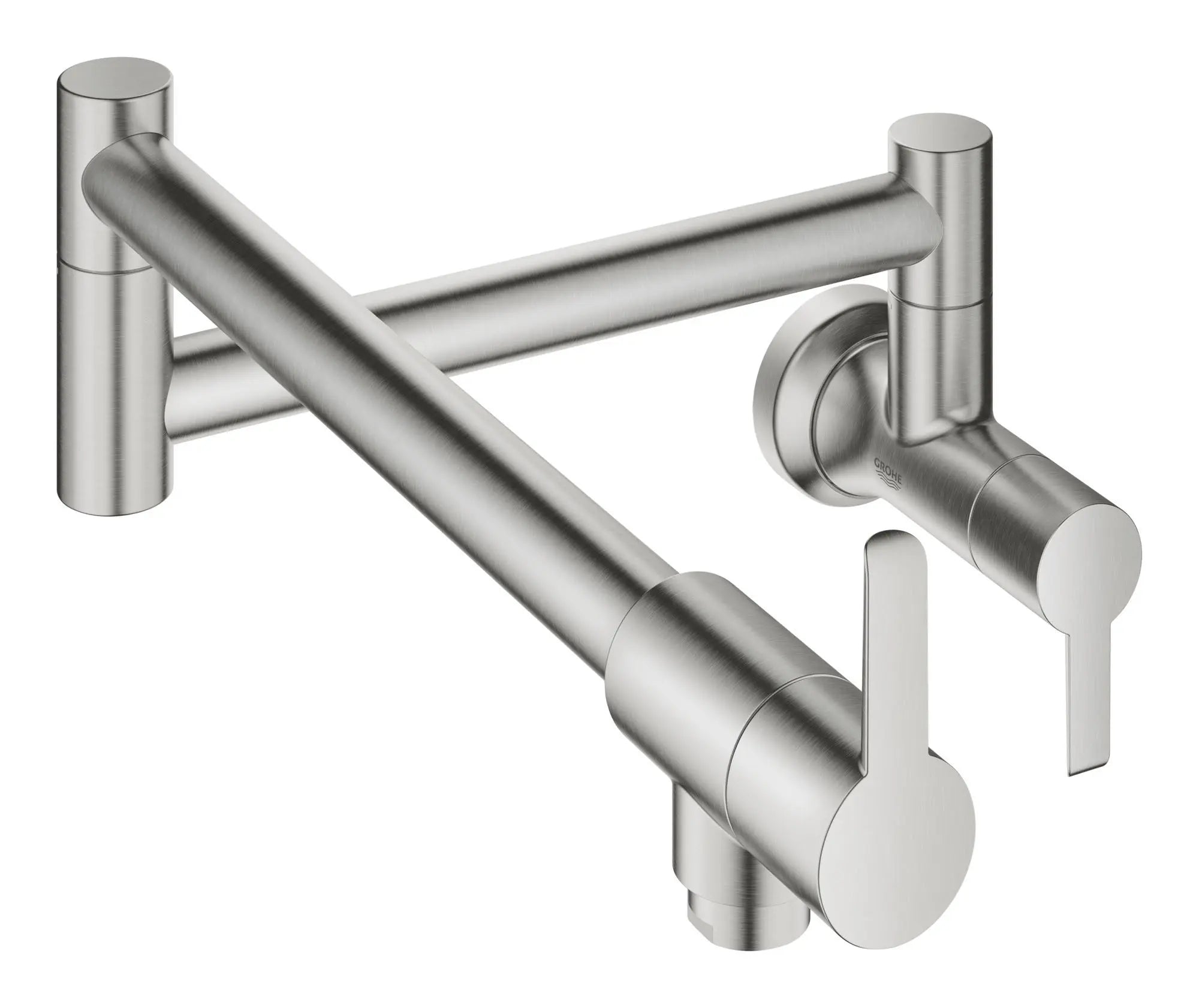 GROHE Zedra 2-Handle Wall Mount Pot Filler // SUPERSTEEL INFINITYFINISH // 53376_31075DC2_2_0_CDNwebp.webp