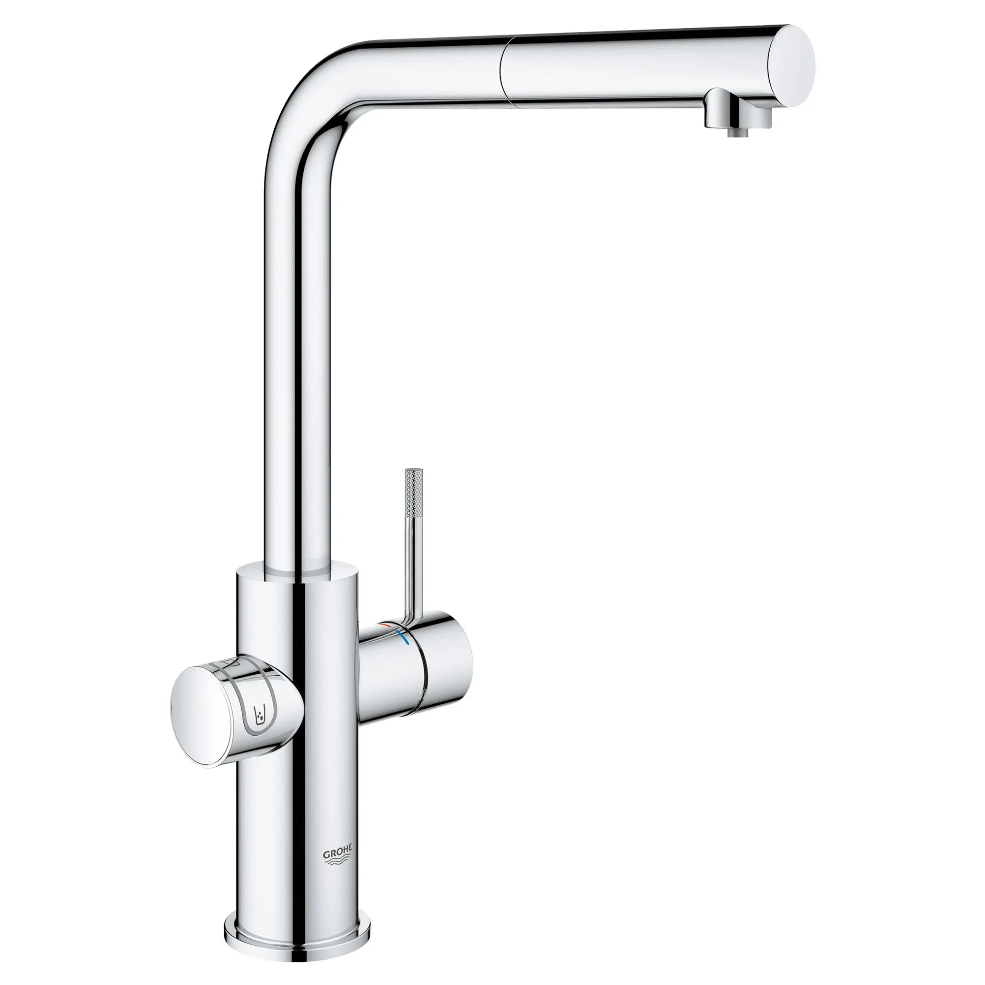 GROHE Blue Single-Handle Pull-Out Kitchen Faucet Single Spray 1.75 GPM (6.6 L/min) with Chilled & Sparkling Water // GROHE STARLIGHT CHROME // 53634_31608002_0_CDNwebp.webp