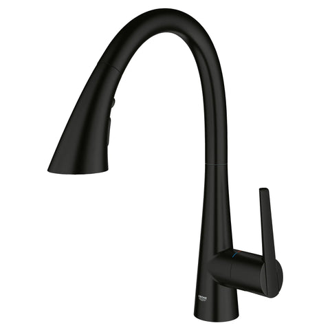 GROHE Zedra Single-Handle Pull Down Kitchen Faucet Triple Spray 1.75 GPM (6.6 L/min) - Matte Black