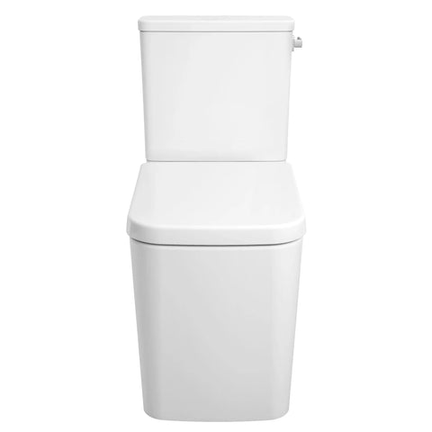 Two-piece Right Height Elongated Toilet with seat, Right-Hand Trip Lever - Alpine White