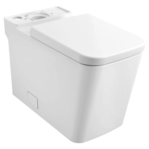Eurocube Right Height Elongated Toilet Bowl with Seat Less Tank - Alpine White