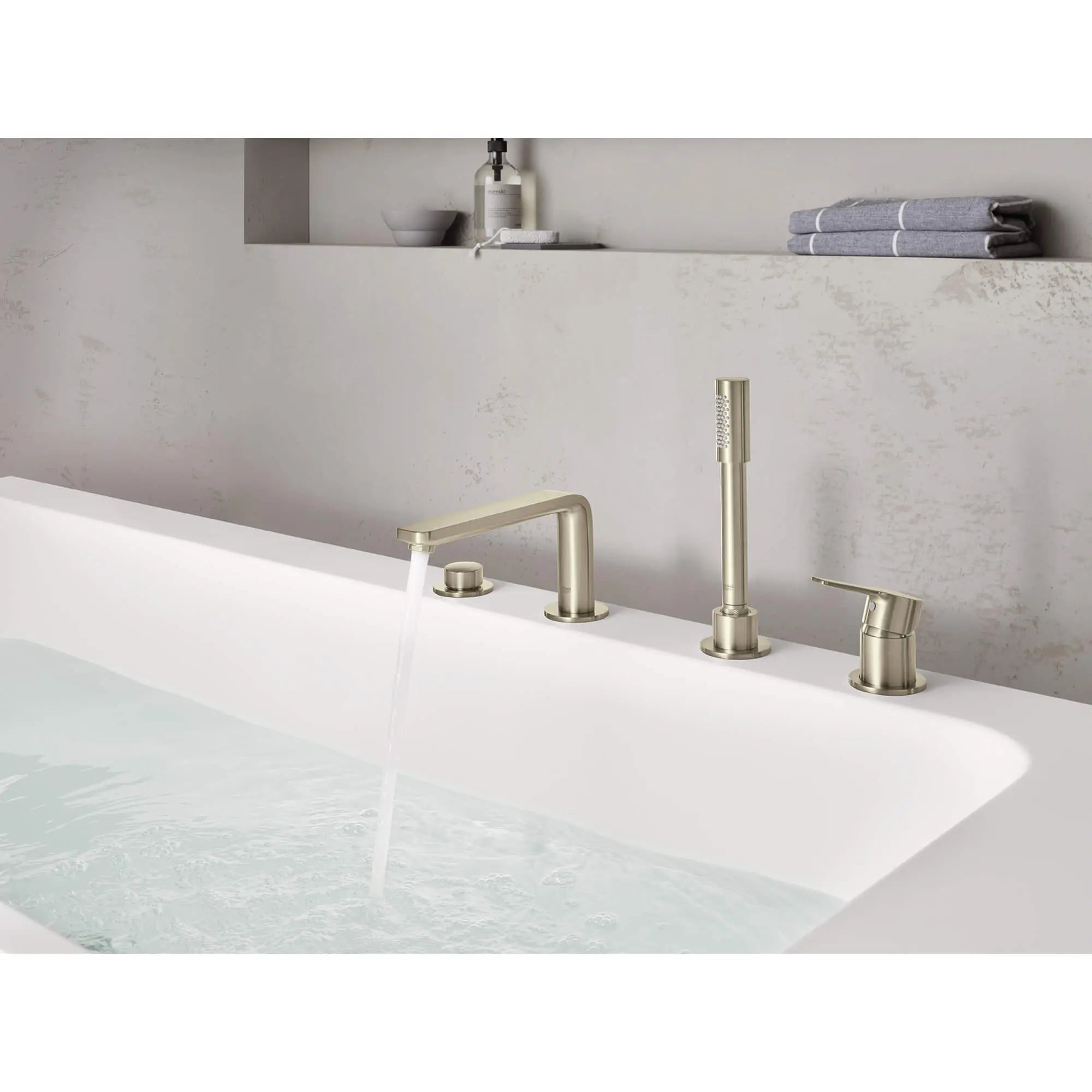 4-Hole Single-Handle Deck Mount Roman Tub Faucet with 1.75 GPM (6.6 L/min) Hand Shower // BRUSHED NICKEL INFINITYFINISH // 548_19577en1-four-hole-bathtub-faucet-with-handshower-enviro-1_0_CDNwebp.webp