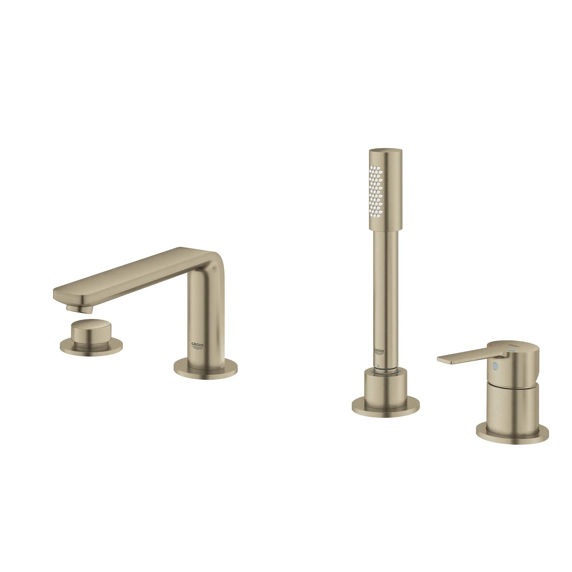 4-Hole Single-Handle Deck Mount Roman Tub Faucet with 1.75 GPM (6.6 L/min) Hand Shower // BRUSHED NICKEL INFINITYFINISH // 550_19577en1-four-hole-bathtub-faucet-with-handshower-enviro-3_0_CDNwebp.webp