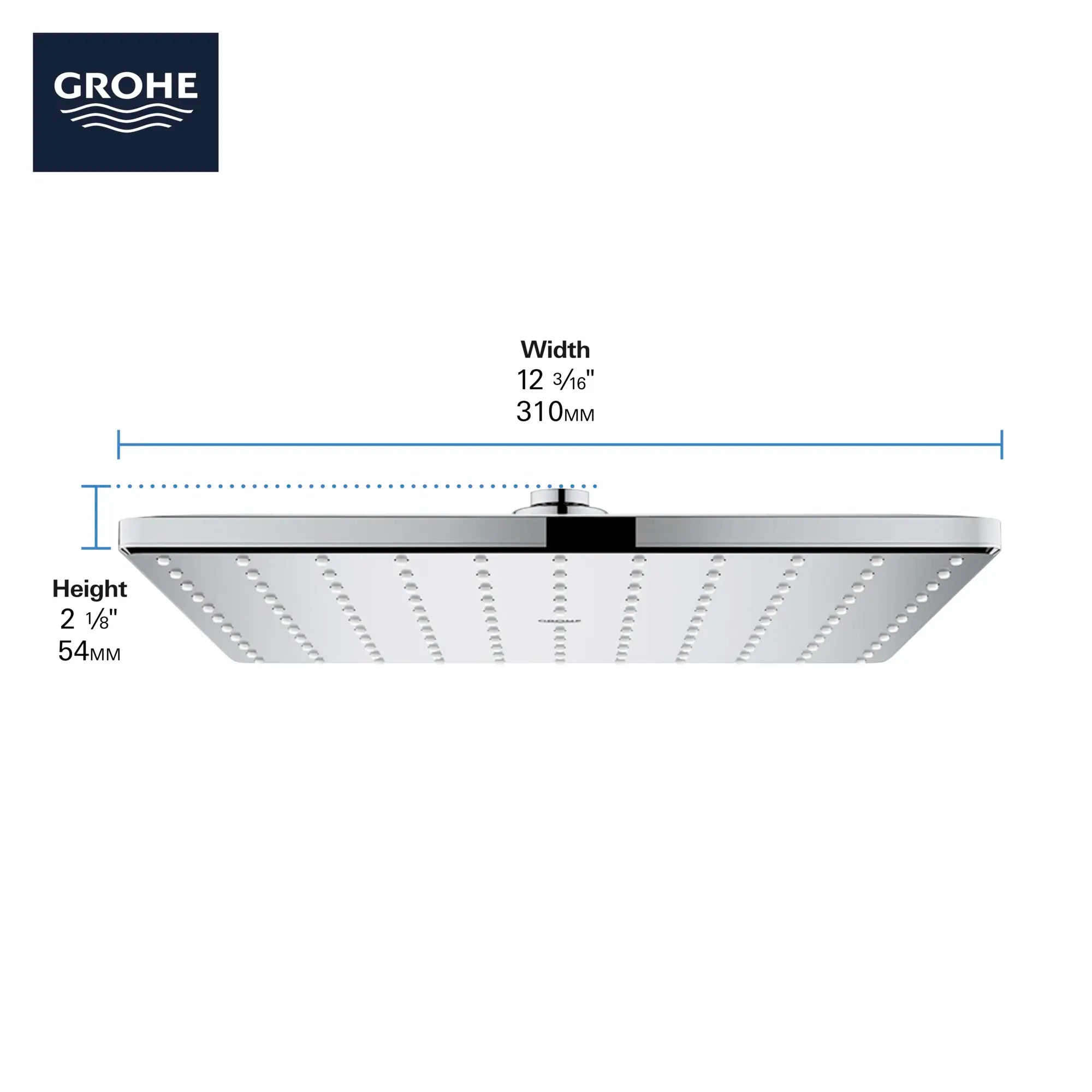 DreamSpray® // BRUSHED NICKEL INFINITYFINISH // 68435_GROHE_Rainshower_Mono_310_Showerhead__26570_Info_F2_CDNwebp.webp