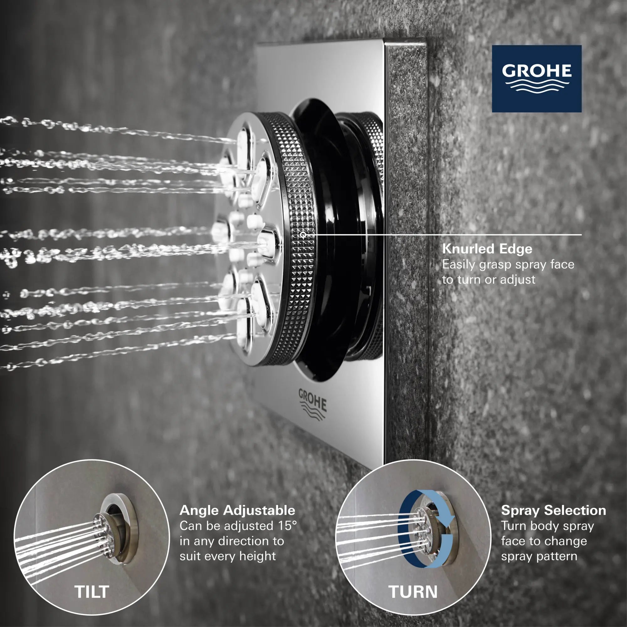 Body Spray - 2 Sprays, 0.9gpm // GROHE STARLIGHT CHROME // 68450_GROHE_Rainshower_Aqua_Body_Sprays_Square_26745_0_Infographics_4_0_CDNwebp.webp