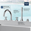 [25049003] 5-Hole 2-Handle Deck Mount Roman Tub Faucet with 1.75 GPM Hand Shower - GROHE StarLight Chrome