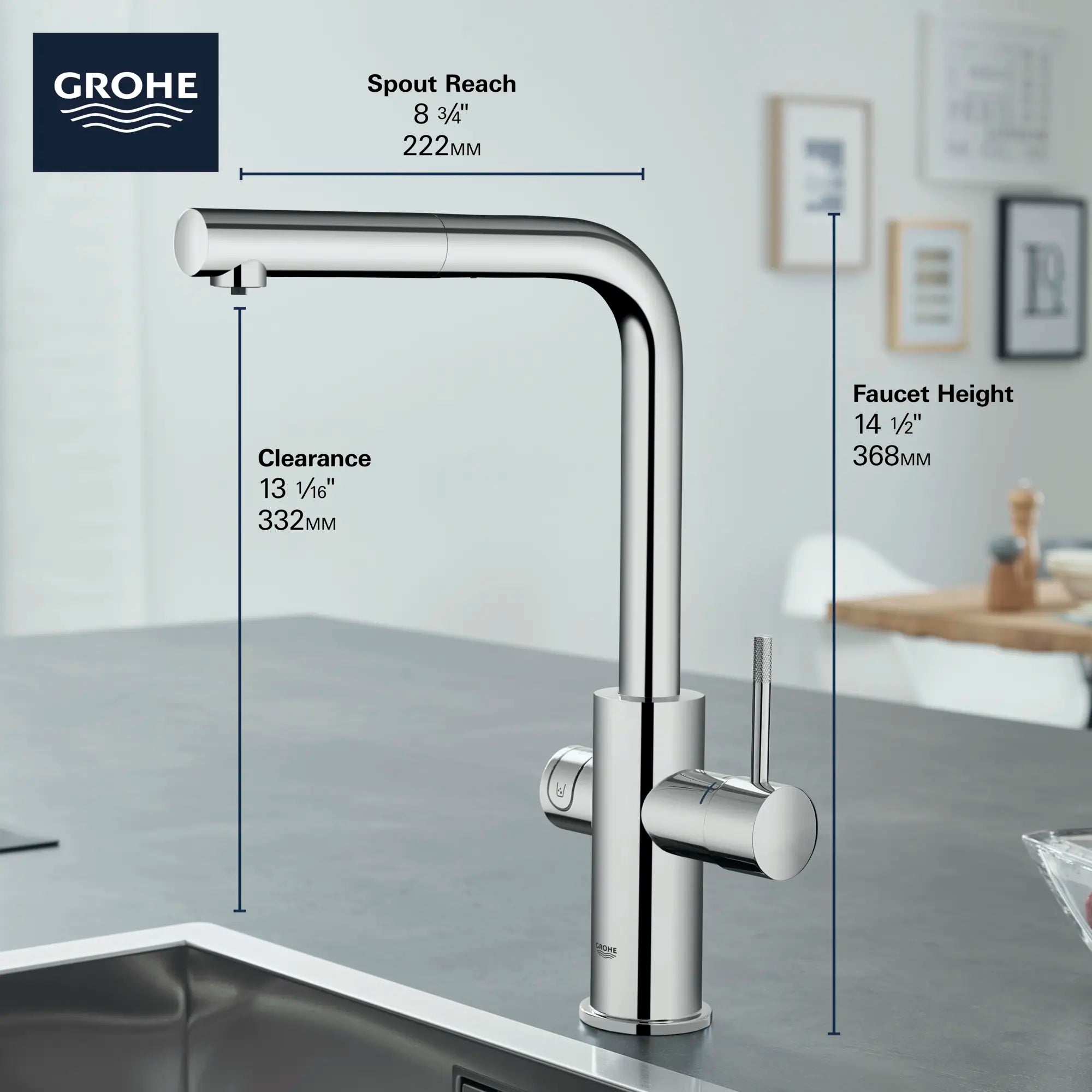 GROHE Blue Single-Handle Pull-Out Kitchen Faucet Single Spray 1.75 GPM (6.6 L/min) with Chilled & Sparkling Water // GROHE STARLIGHT CHROME // 68530_GROHE_Infographics_Blue_L-spout_31608_F2_0_CDNwebp.webp